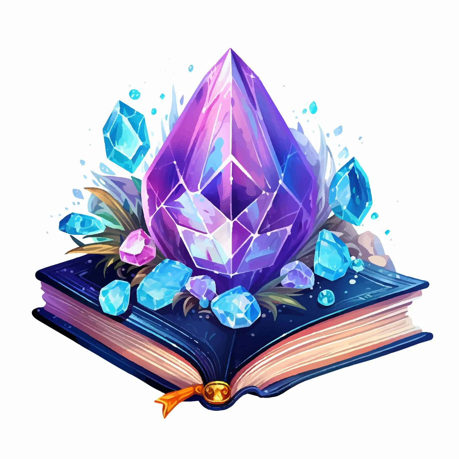 Mystical Book with Mineral Crystals Design — free download from Dotvec
