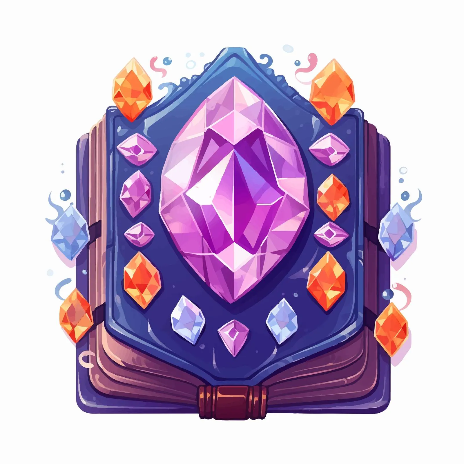 Magic Mystic Book with Crystals Illustration — free download from Dotvec