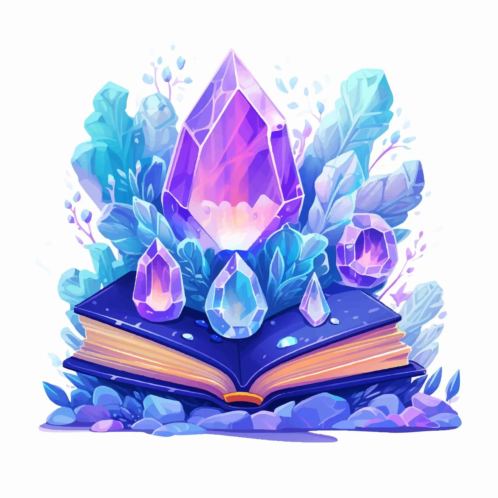 Spiritual Mystic Book with Crystals Design — free download from Dotvec