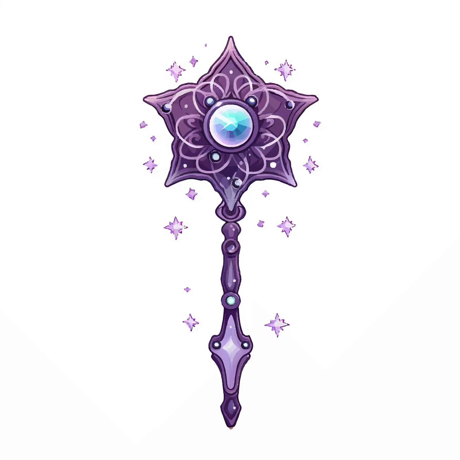 Mysterious Esoteric Magic Wand with Stars — free download from Dotvec