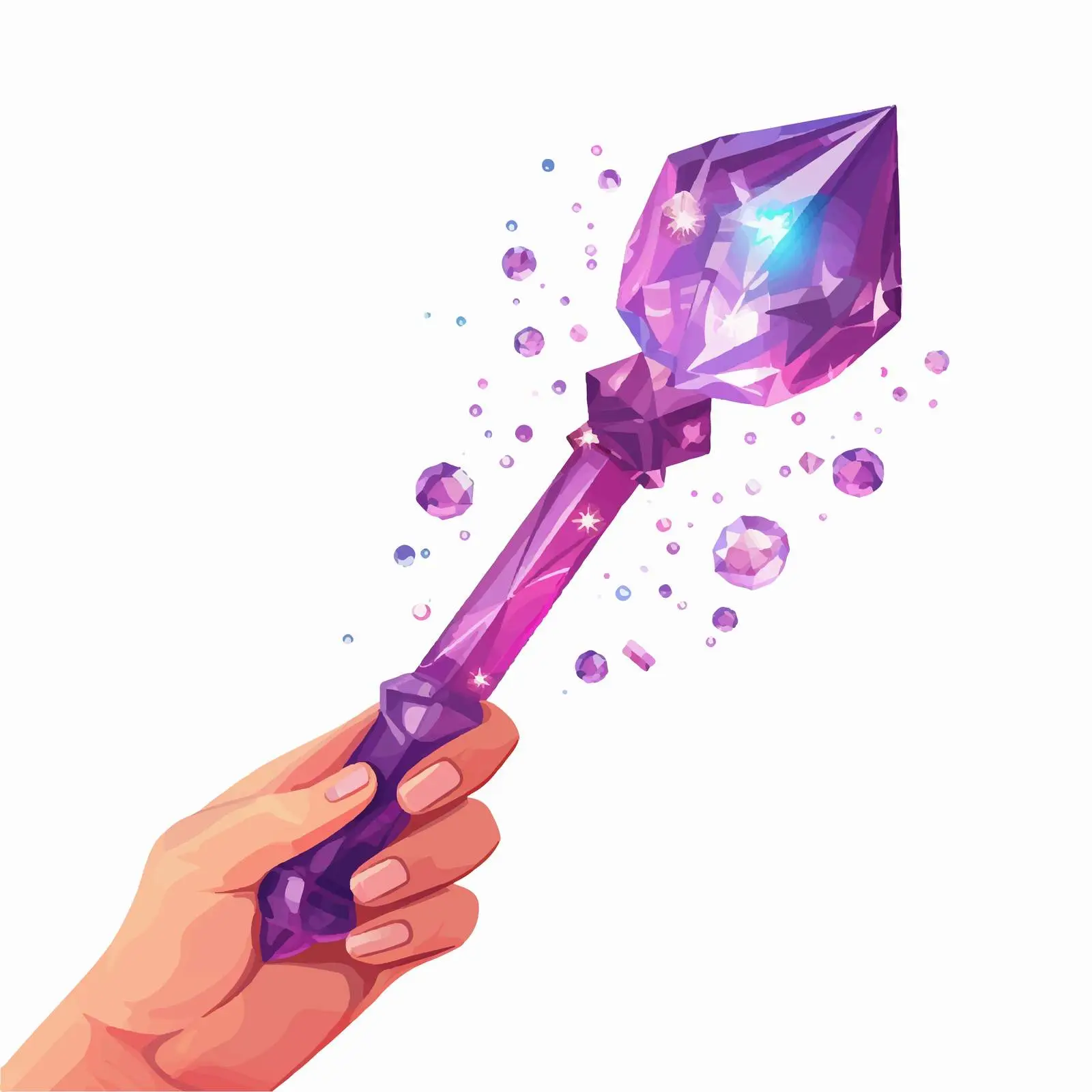 Esoteric Magic Wand with Crystal Gem – free gemstone image from Dotvec