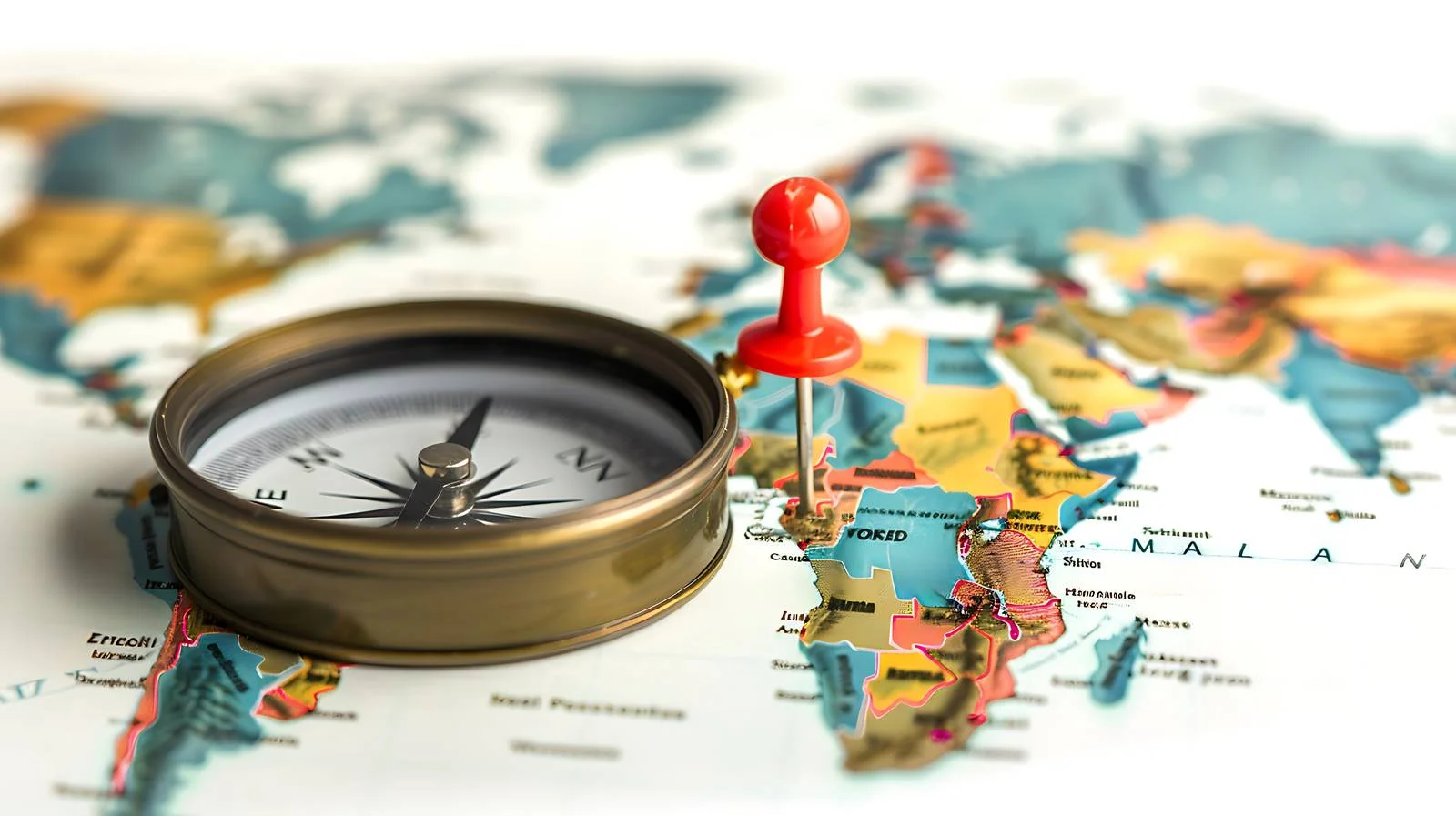 Navigational Compass with Red Pin — free download from Dotvec