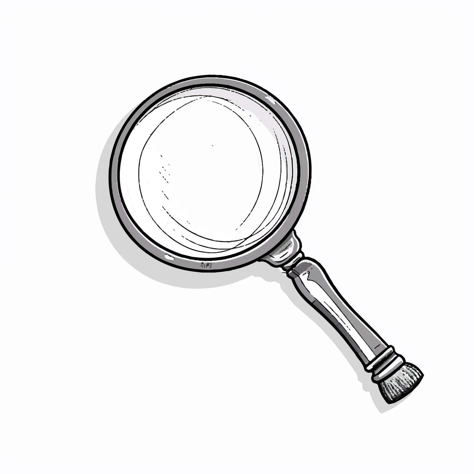 Cartoon Magnifier Outline Vector Illustration — free download from Dotvec
