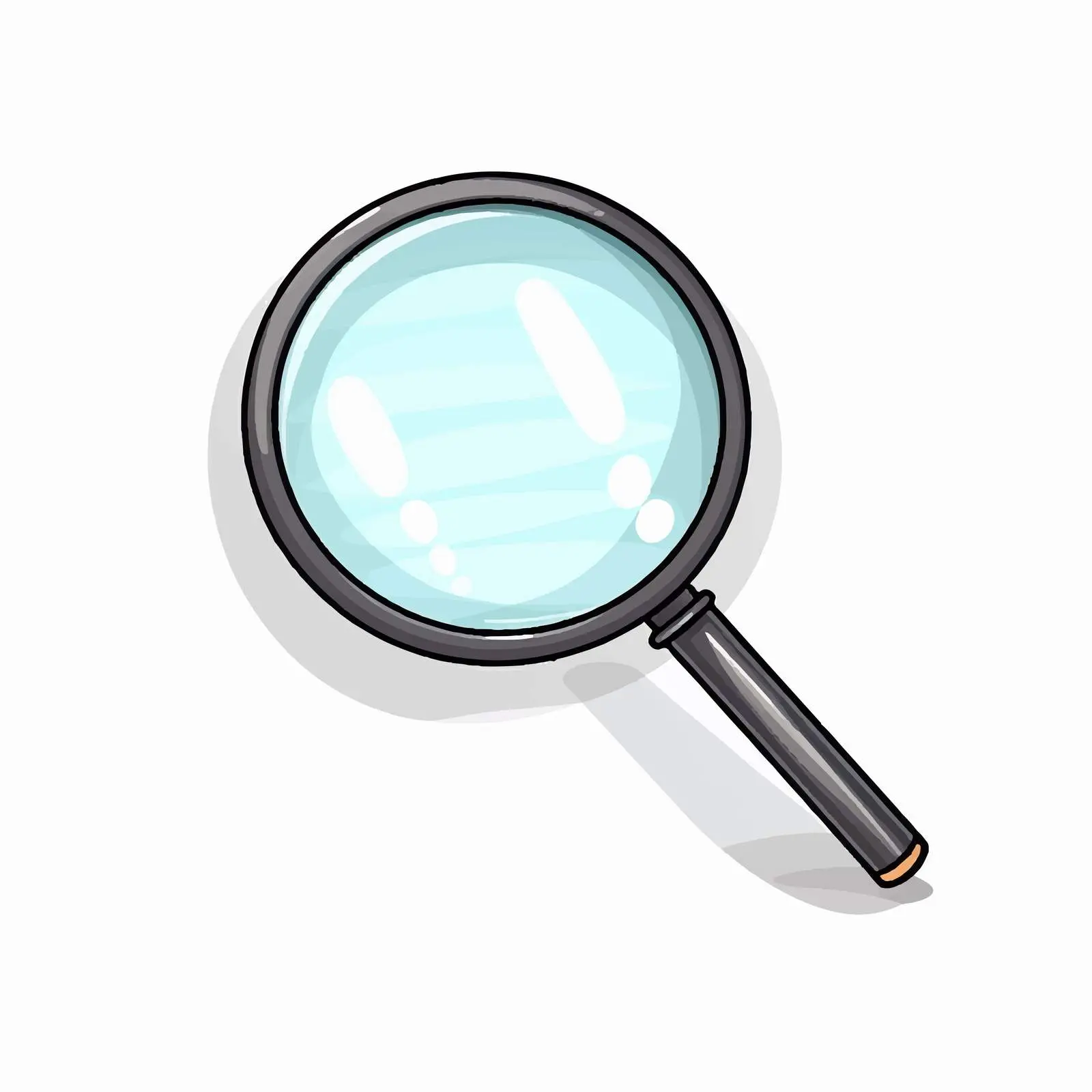 Cartoon Outline Magnifier Vector Illustration — free download from Dotvec