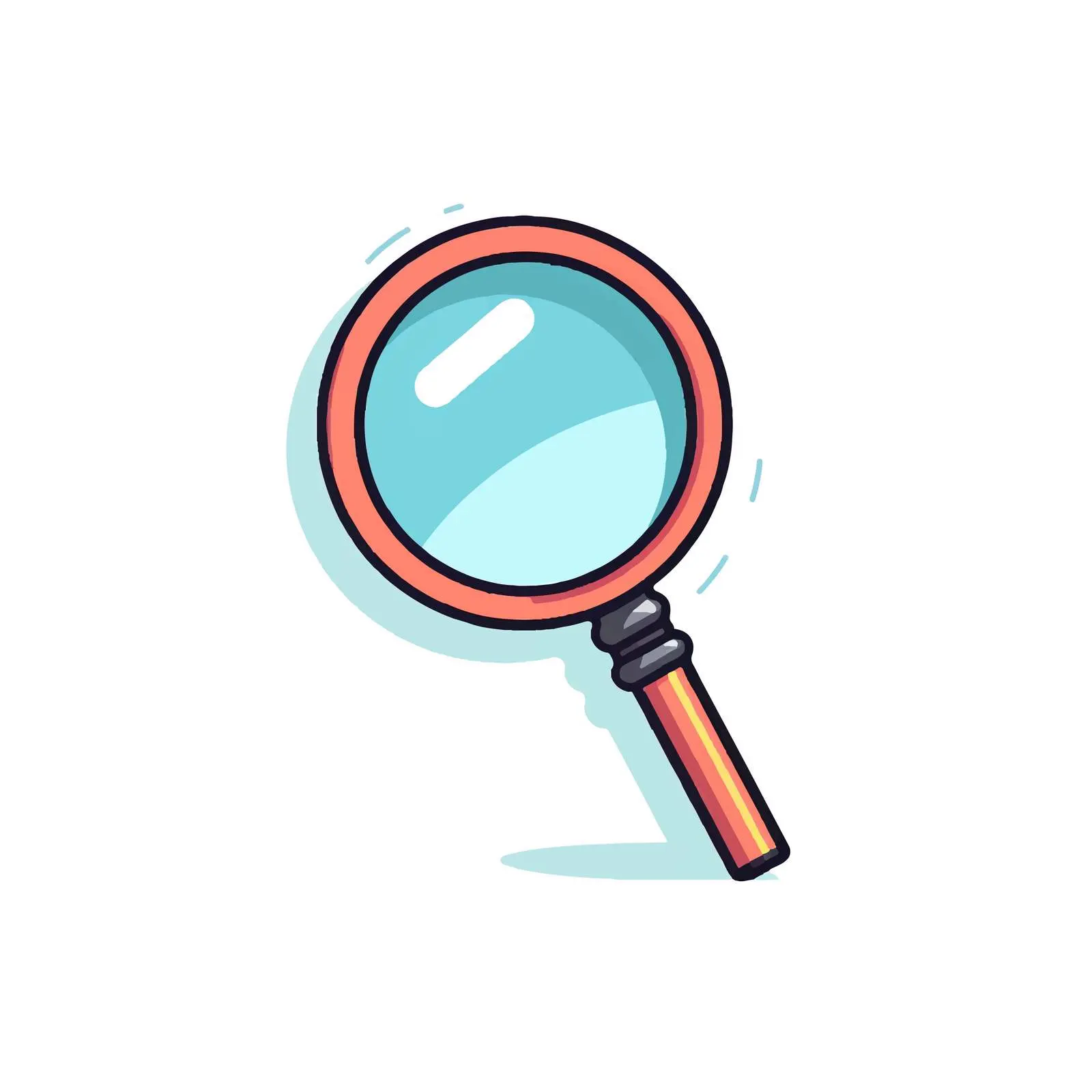 Cartoon Outline Magnifier Vector Illustration — free download from Dotvec