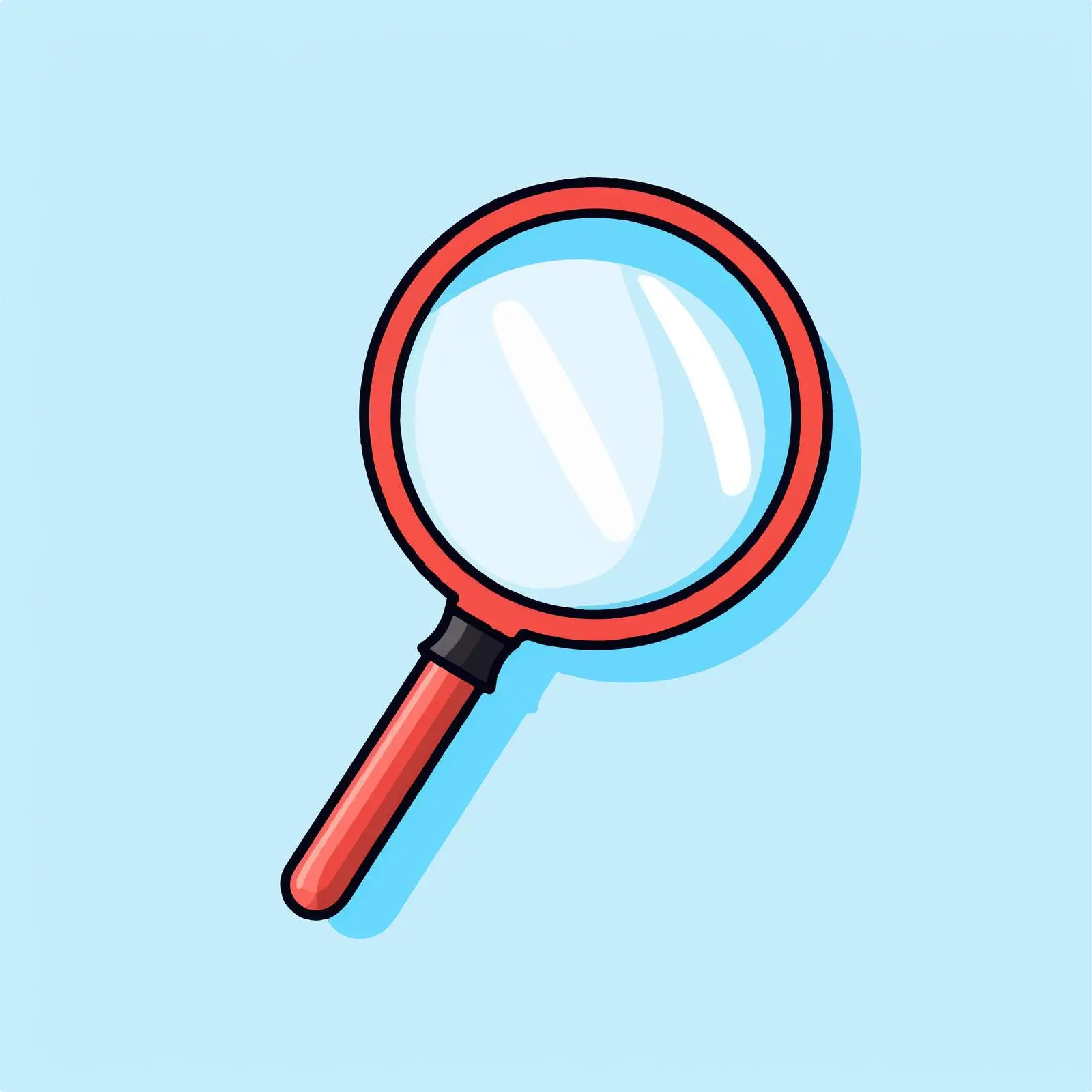 Cartoon Outline Magnifier Vector Illustration — free download from Dotvec
