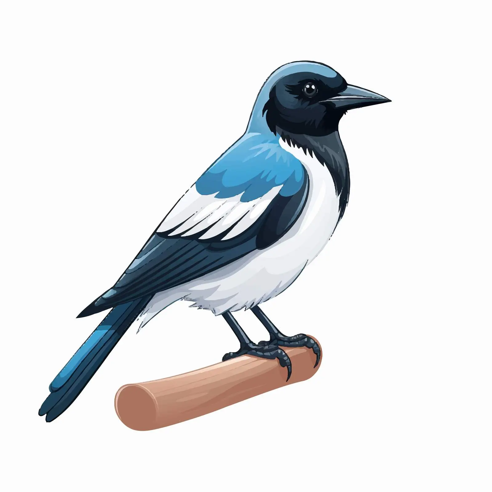 Cartoon Style Magpie Birds Vector Illustration — free download from Dotvec