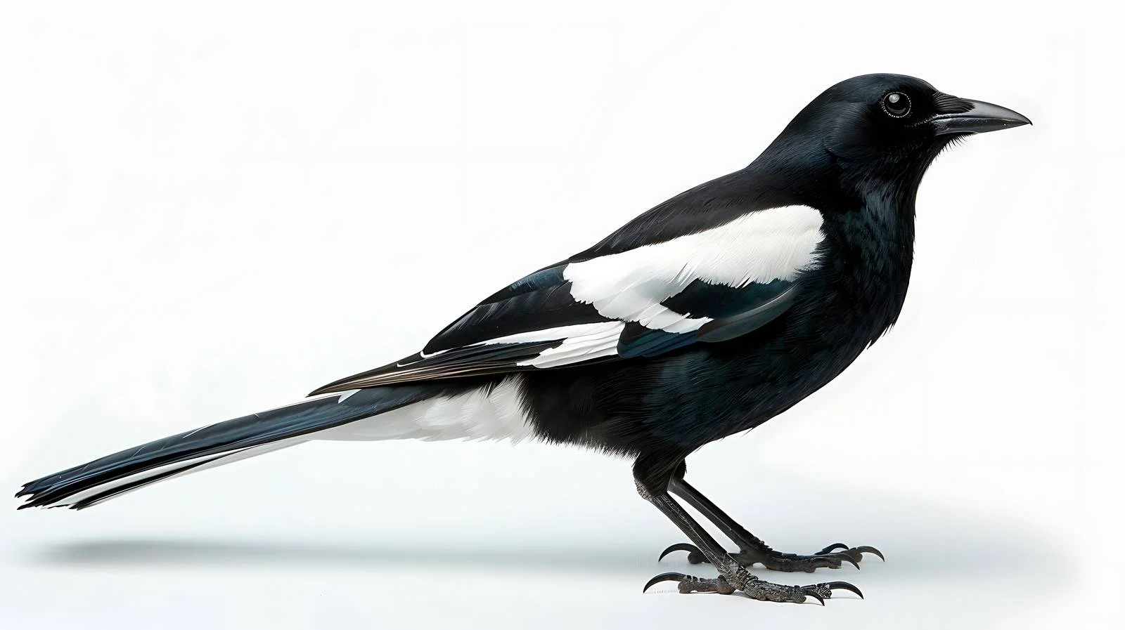 Elegant Magpie on White Background — free download from Dotvec