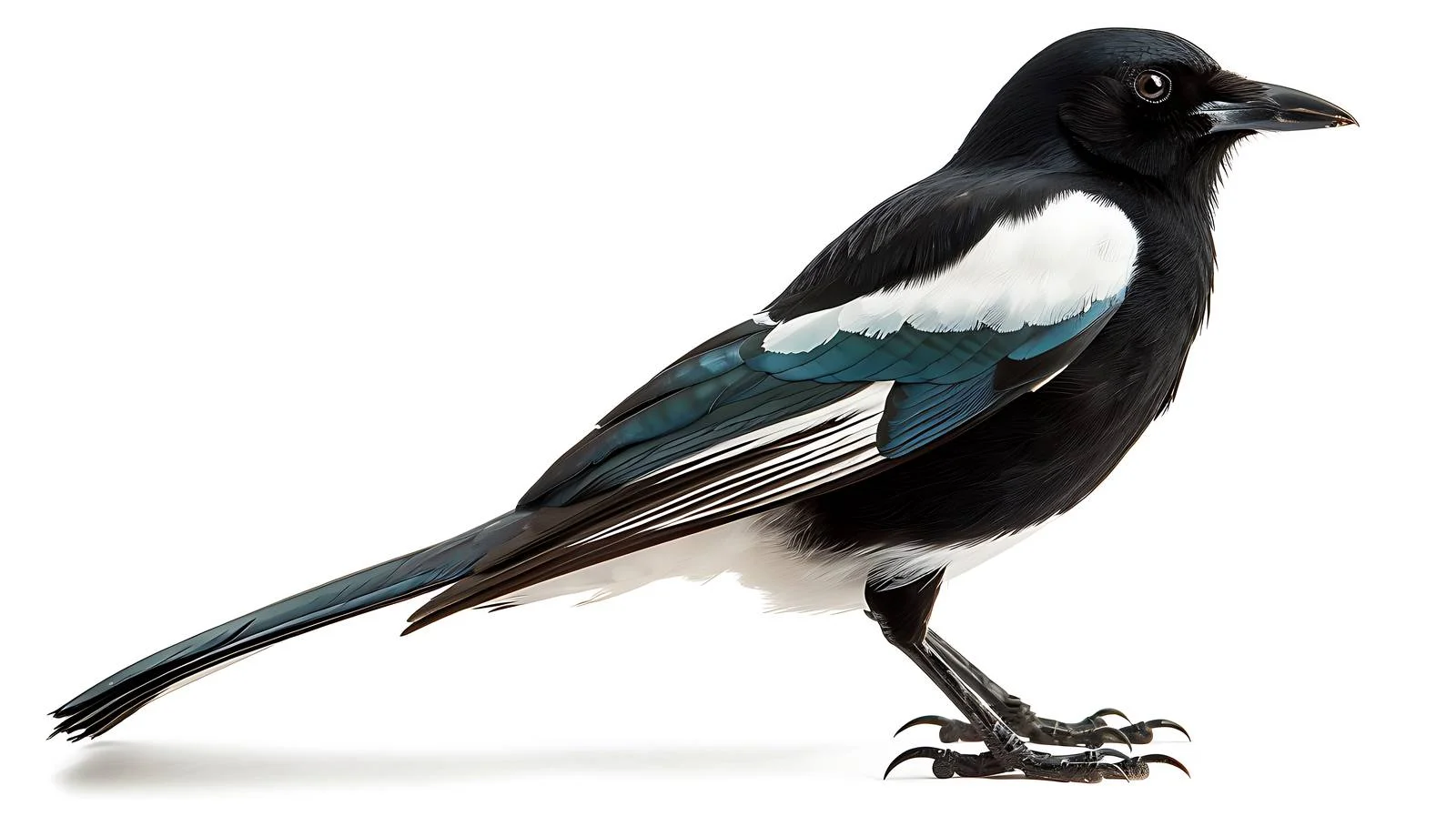 Graceful Magpie on White Background — free download from Dotvec