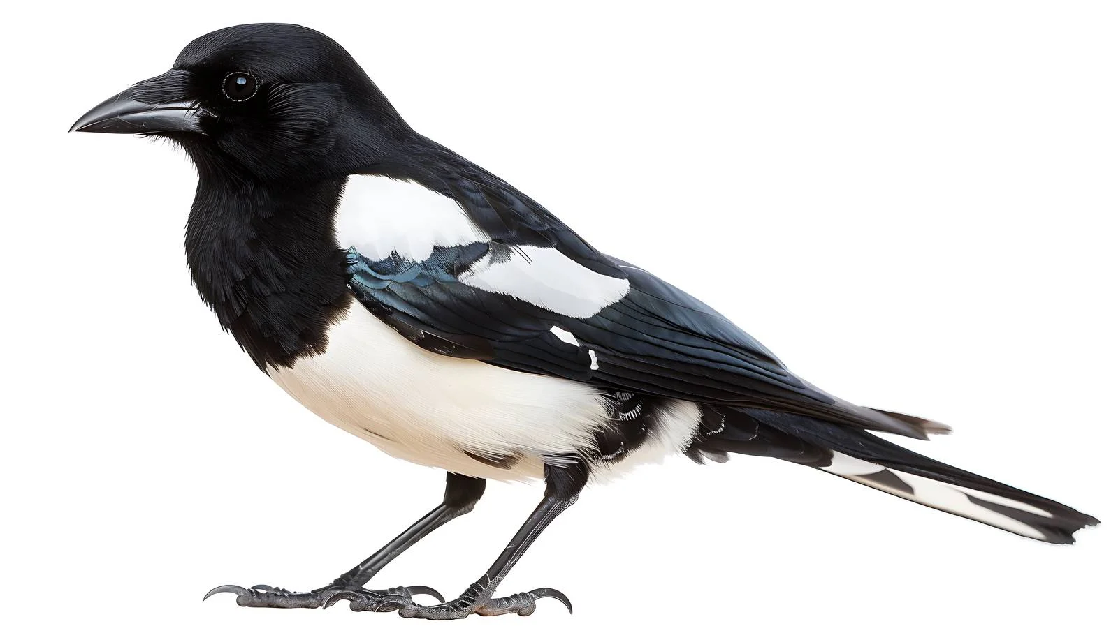 Elegant Magpie on White Background — free download from Dotvec