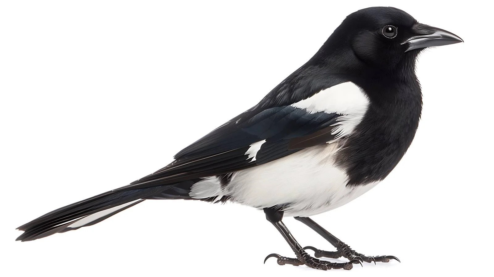 Graceful Magpie on White Background — free download from Dotvec