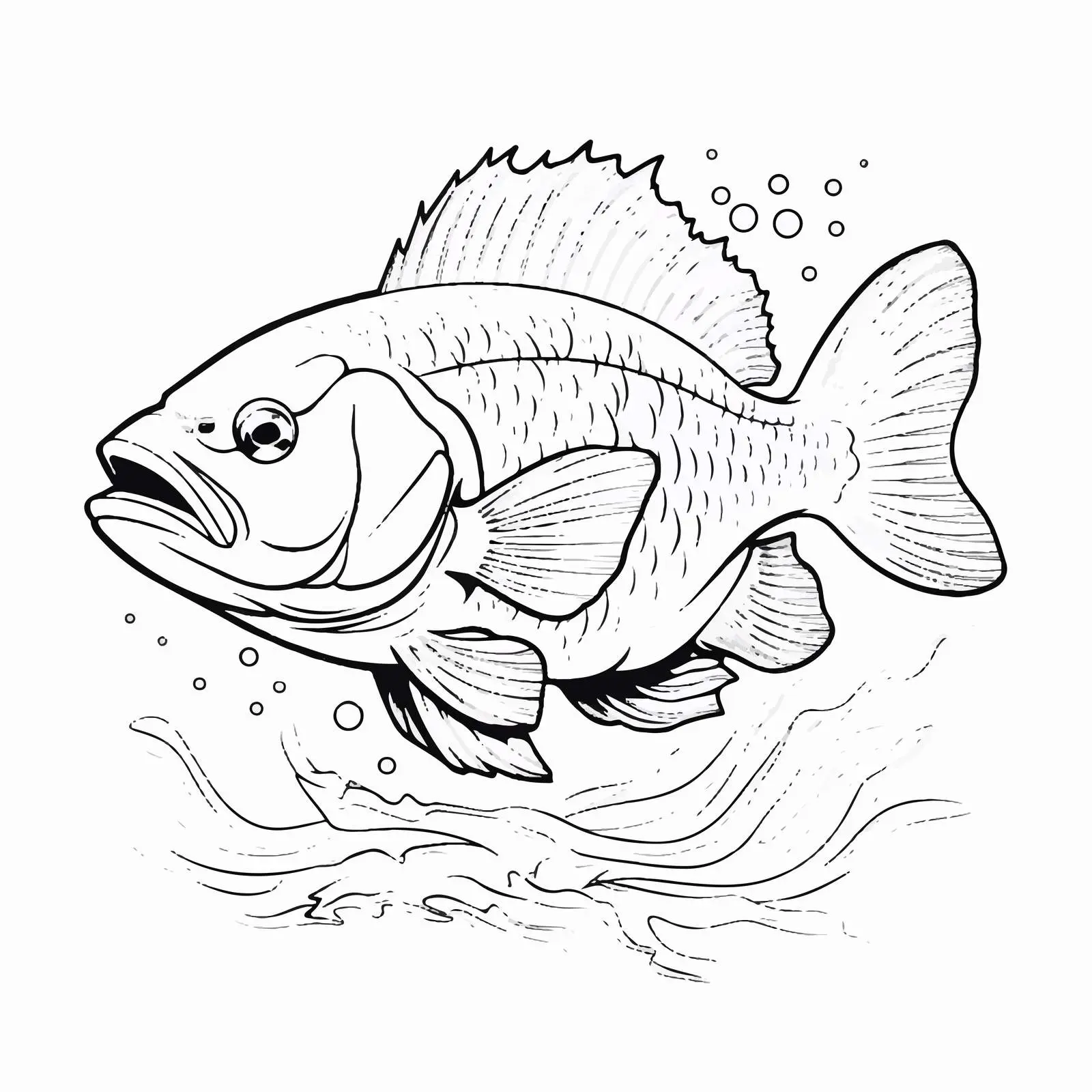 Professional Vector Fish Line Art Illustration – free underwater art image from Dotvec