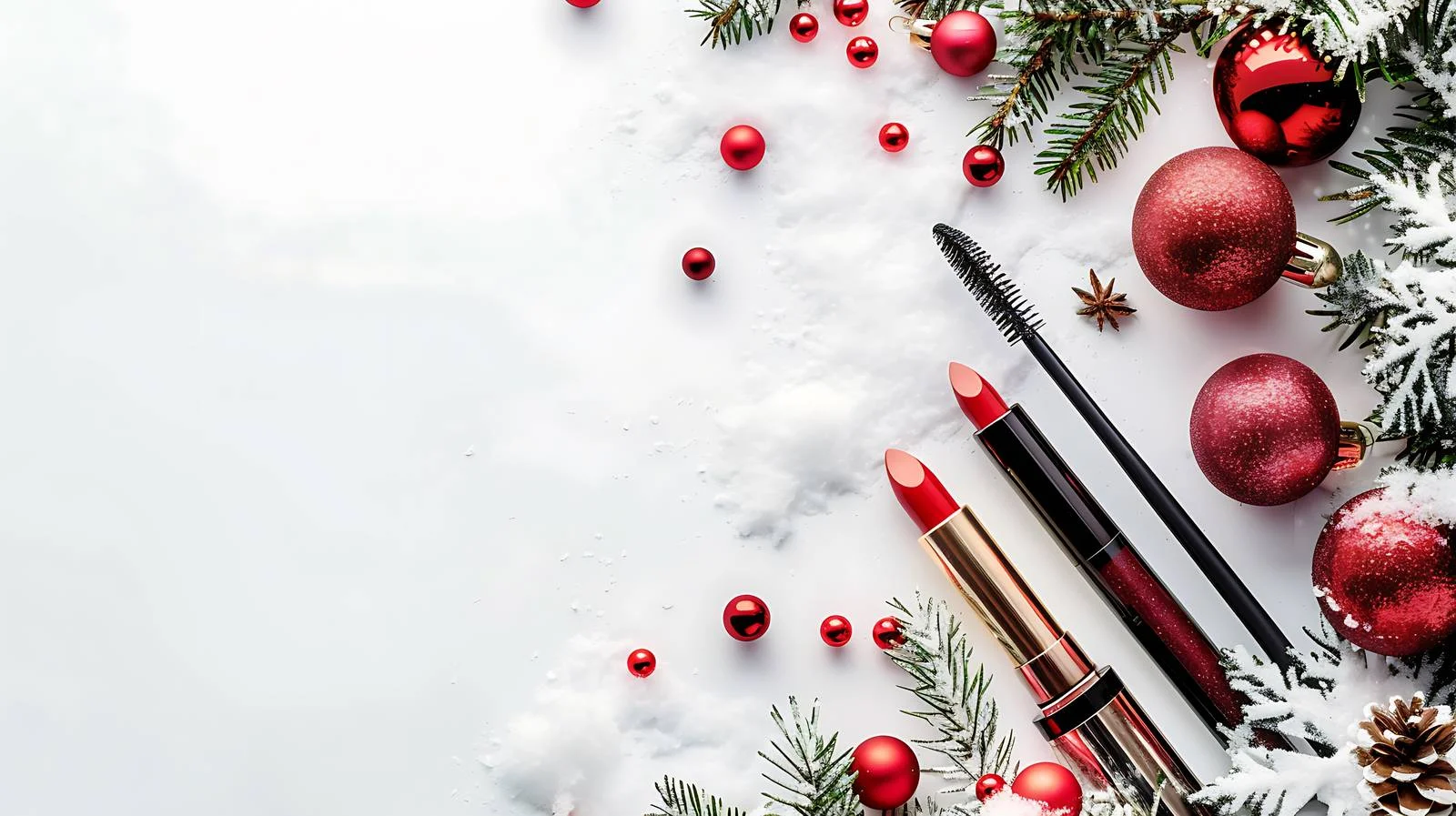 Elegant Makeup Products on Snow Background — free download from Dotvec