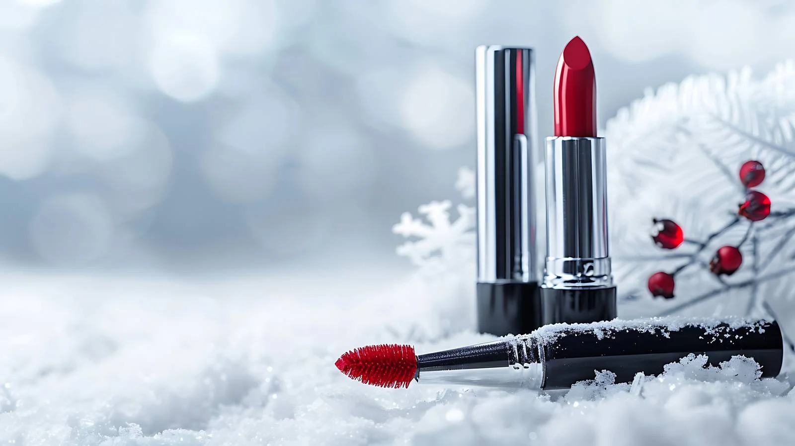 Winter-themed Cosmetic Products Displayed Outdoors — free download from Dotvec