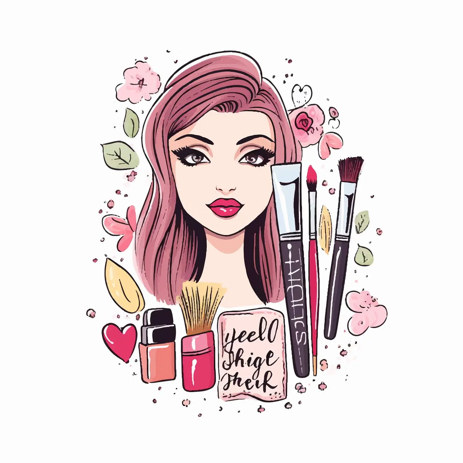 Handwritten Makeup and Nail Quotes with Long Nails — free download from Dotvec