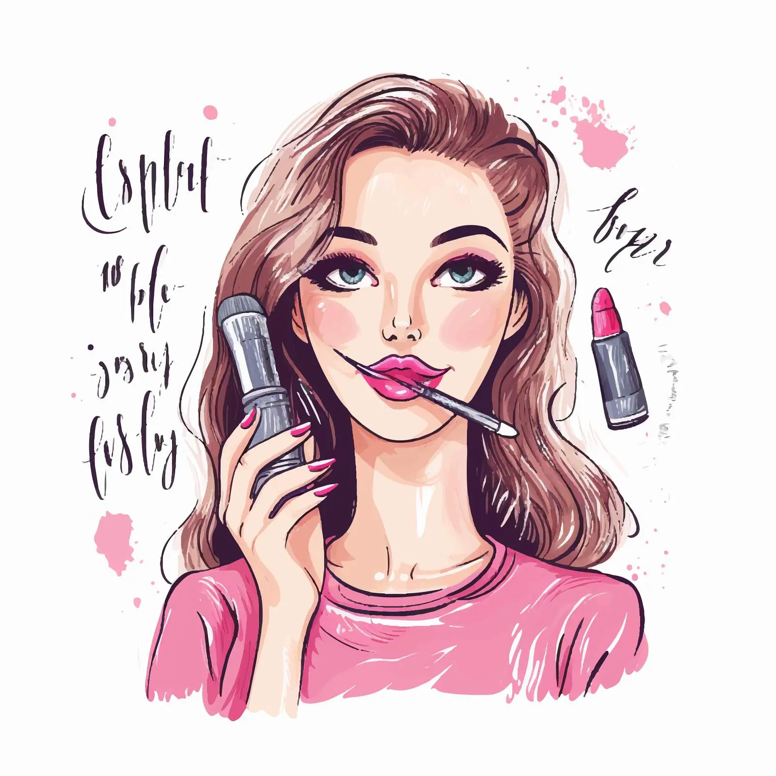 Handwritten Makeup and Nail Quotes Illustration — free download from Dotvec
