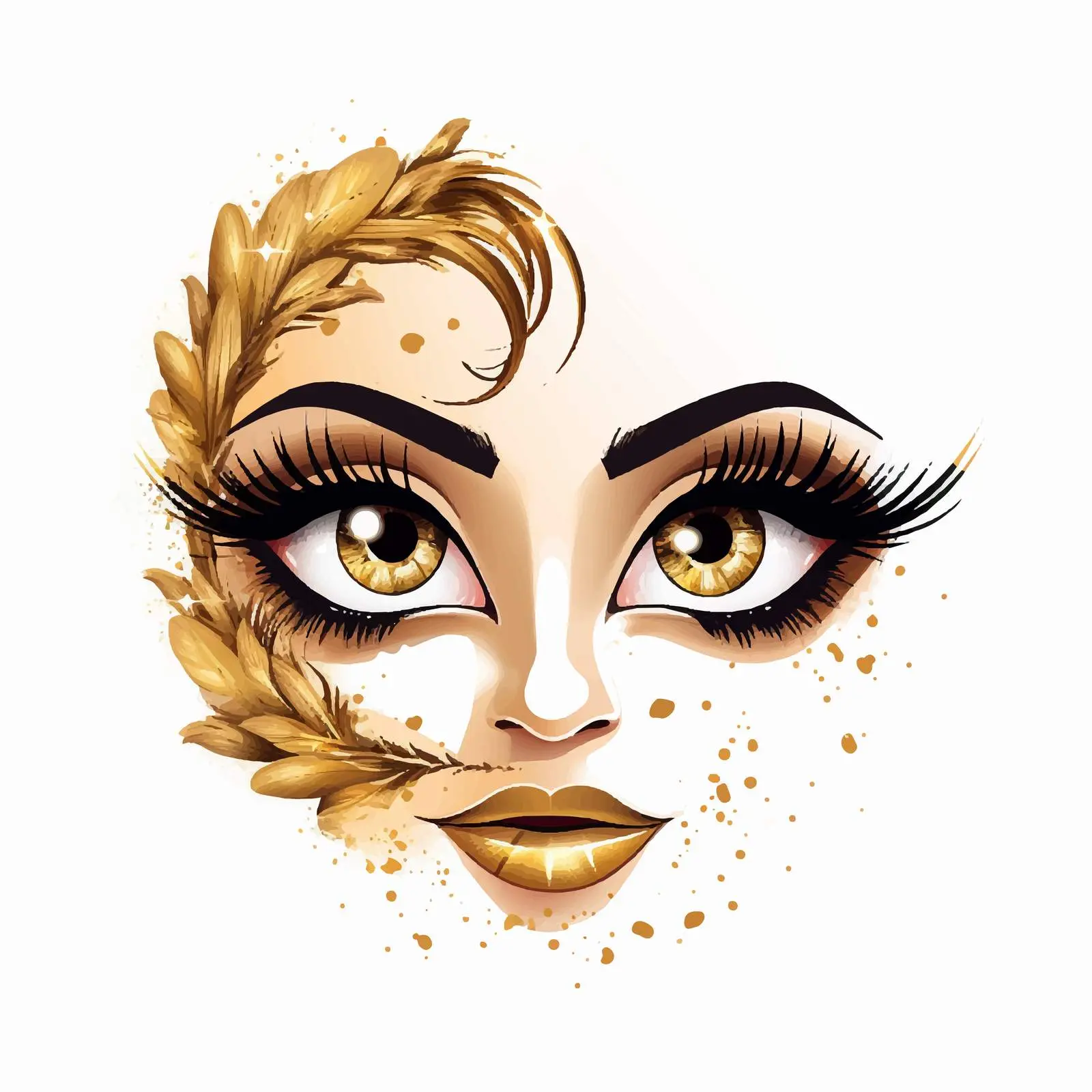 Cute Girl with Beautiful Eyes and Long Eyelashes — free download from Dotvec