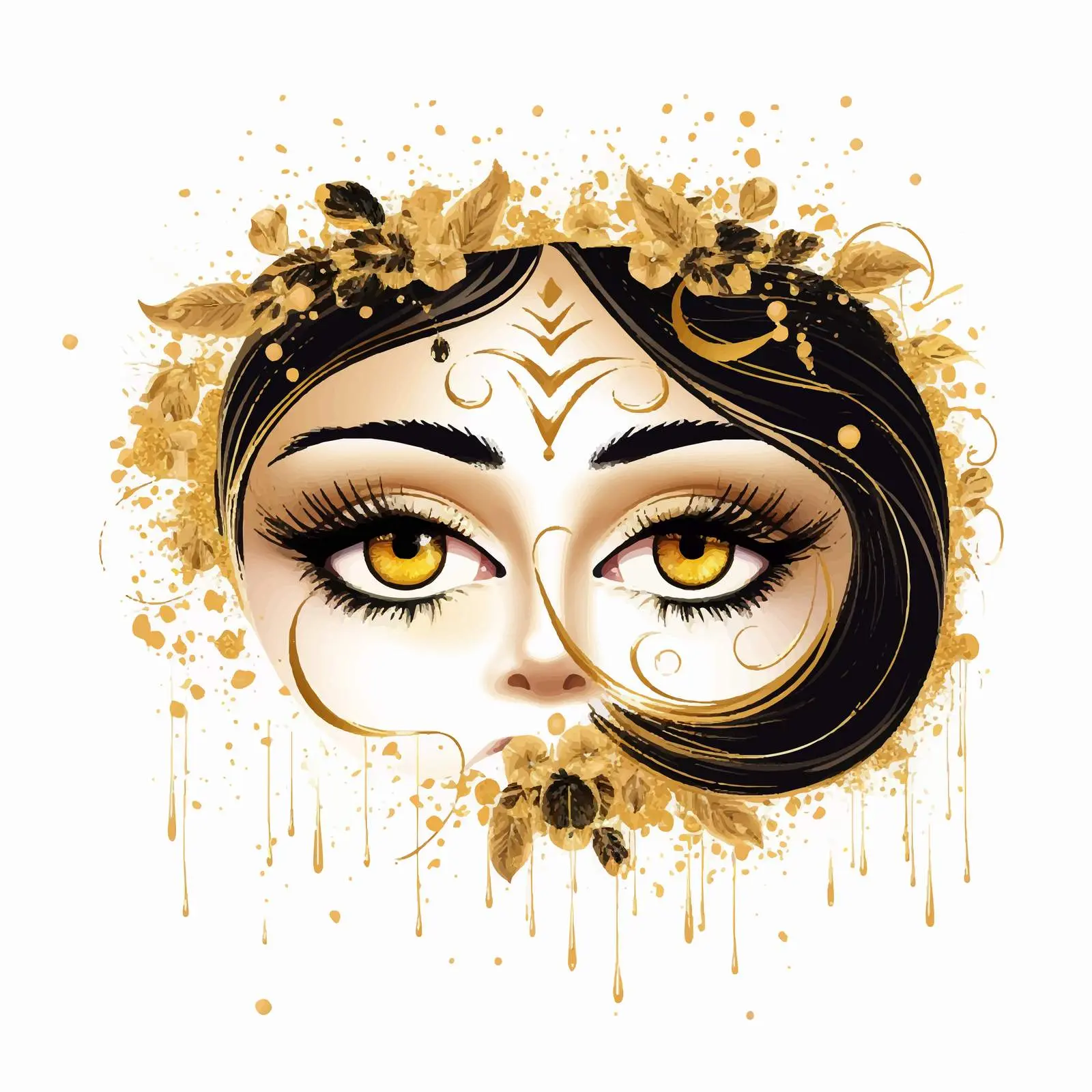 Cute Girl with Beautiful Long Eyelashes — free download from Dotvec