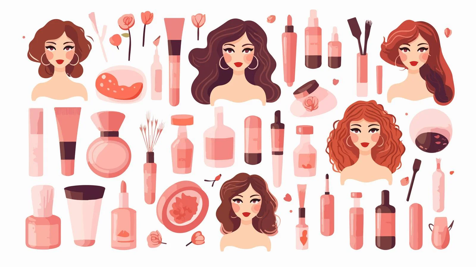 Woman's makeup kit for facial care — free download from Dotvec