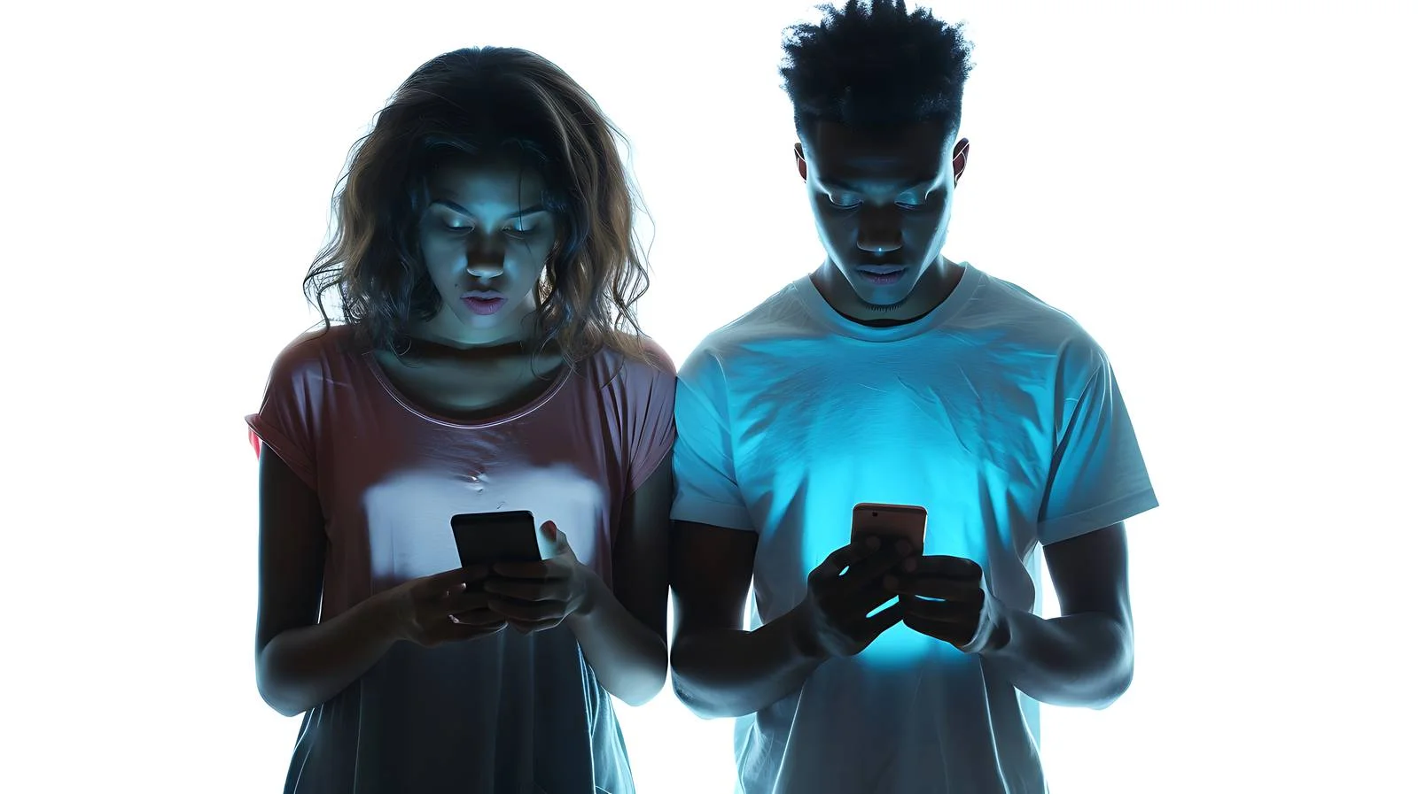 Nighttime Friends Socializing with Smartphones — free download from Dotvec