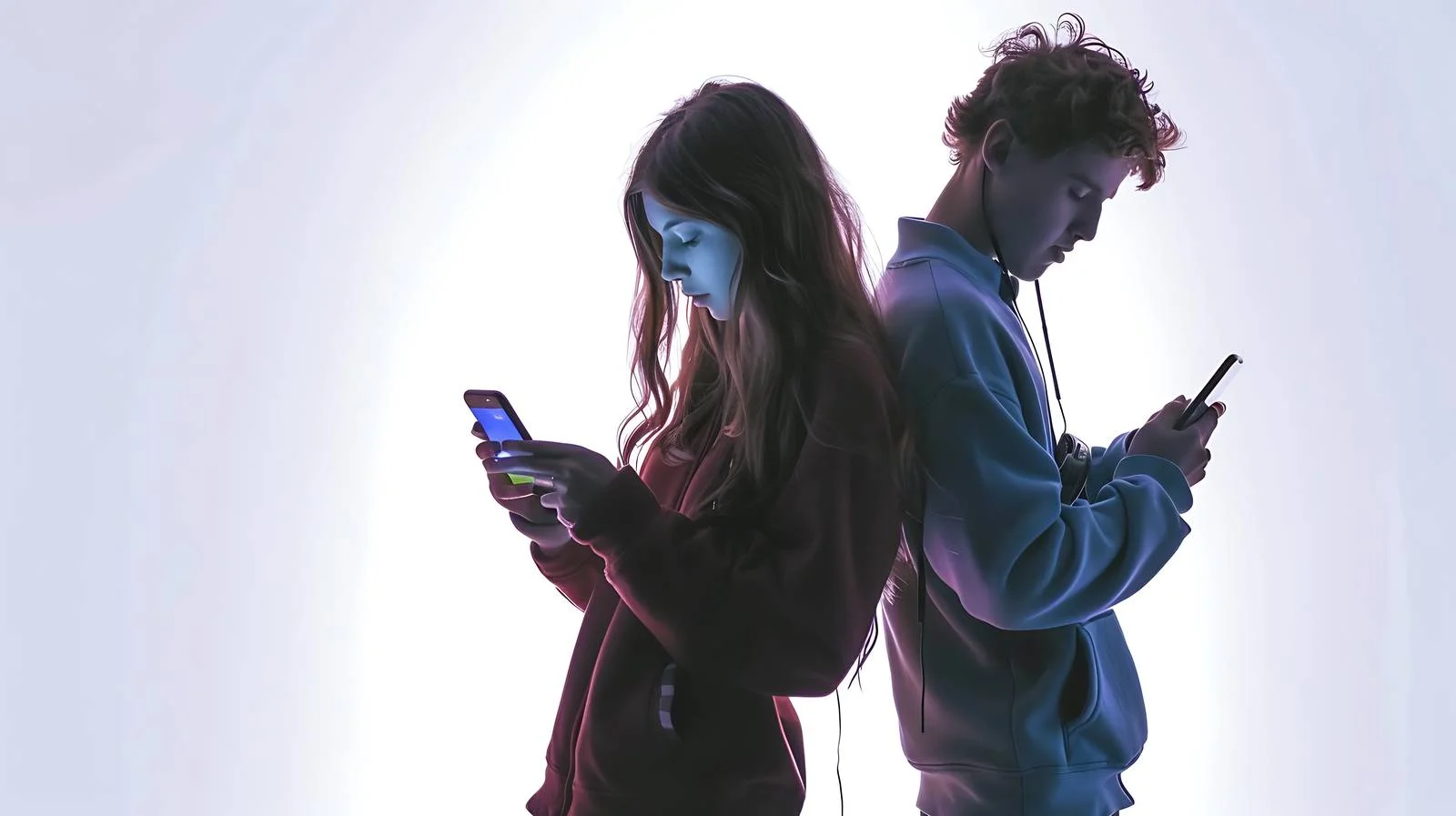 Nighttime Friends Connecting on Smartphones — free download from Dotvec