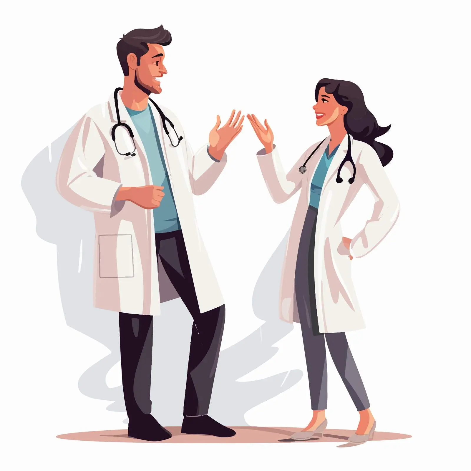 Doctors in White Coats Engaging in Dialogue – free patient treatment image from Dotvec