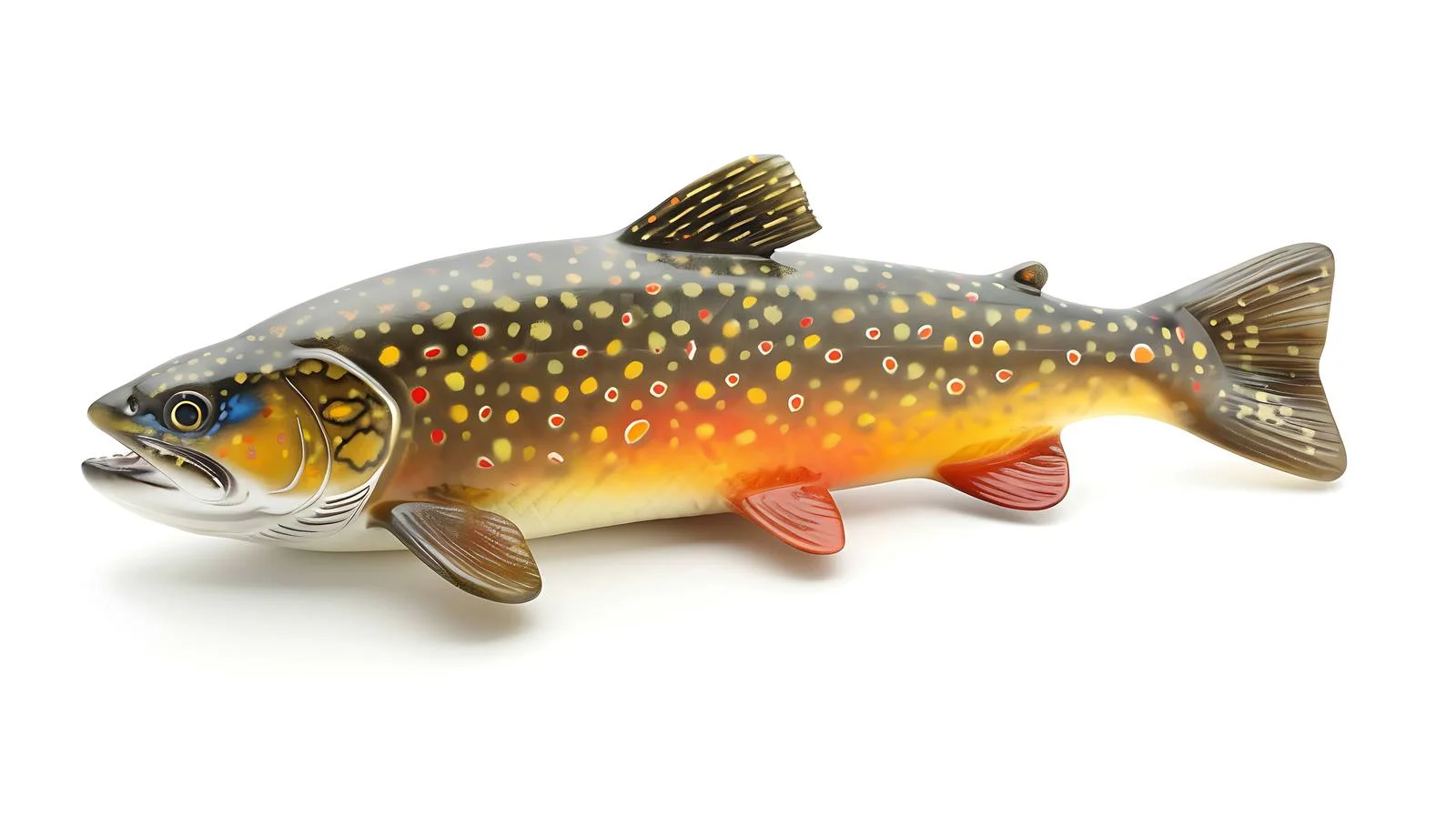 Vibrant Male Brook Trout Spawning Isolated – free speckled image from Dotvec