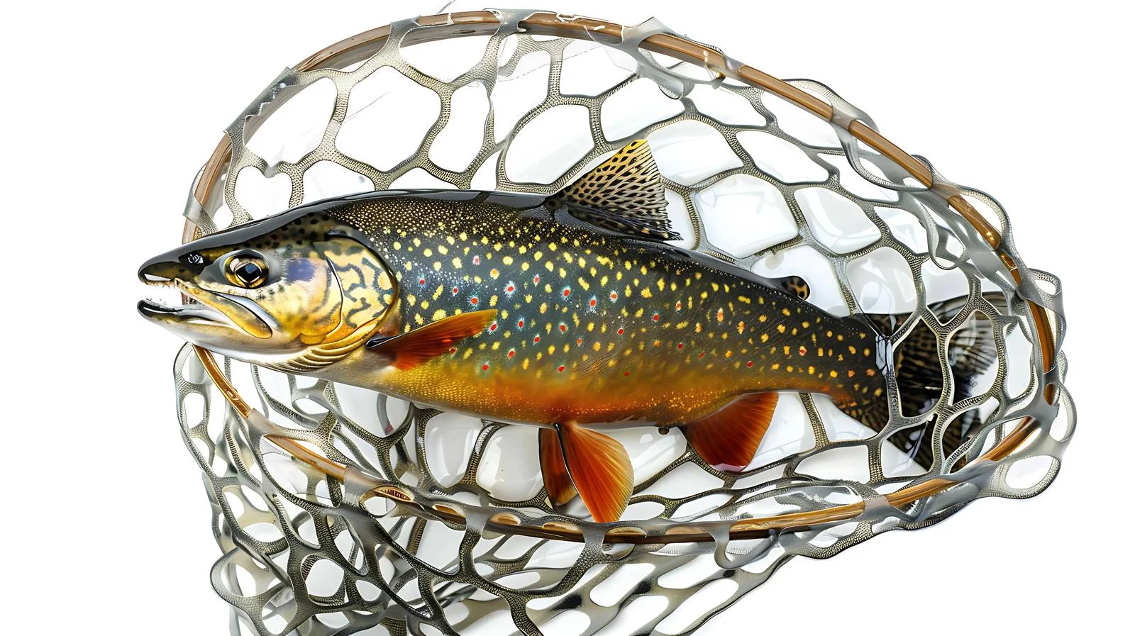 Vibrant Male Brook Trout in Landing Net — free download from Dotvec
