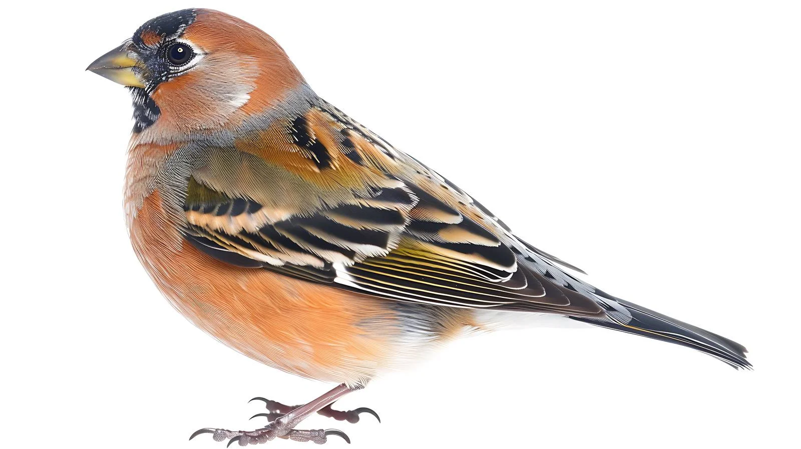 Elegant Male Chaffinch on White Background — free download from Dotvec