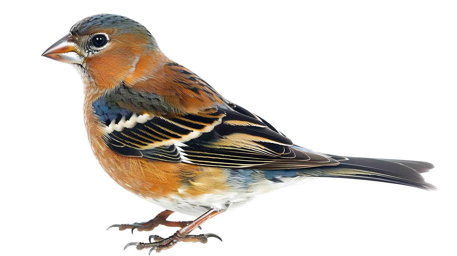 Elegant Male Chaffinch on White Background — free download from Dotvec