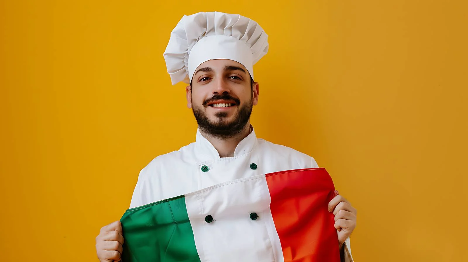 Italian Chef Flag Yellow Background — free download from Dotvec