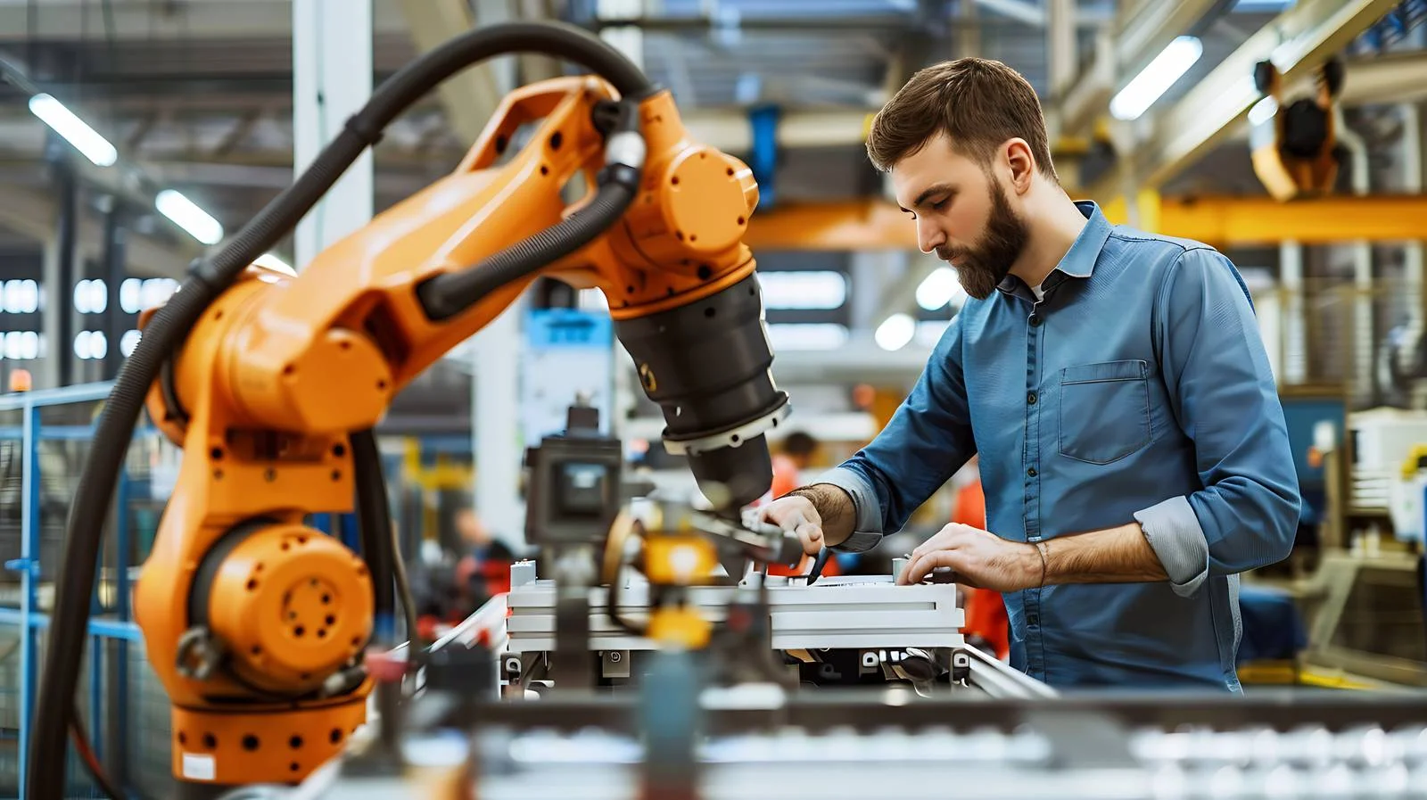 Robotics Inspection by Male Coworkers — free download from Dotvec