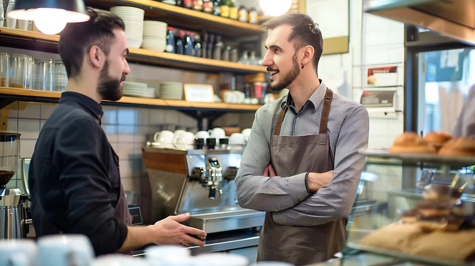 Interaction Between Male Customer and Kitchen Staff — free download from Dotvec