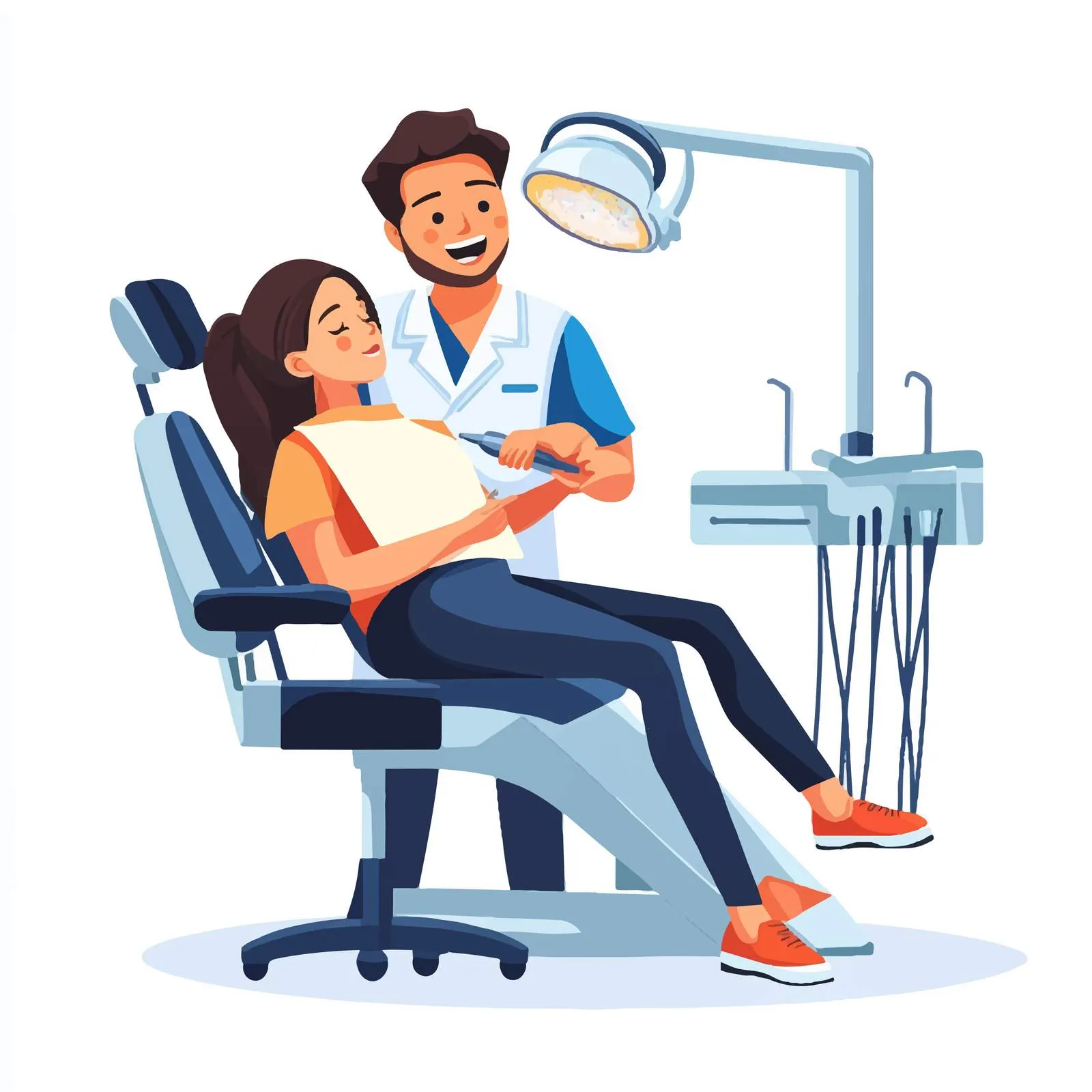 Male Dentists Examining Female Patient in Dental Chair — free download from Dotvec