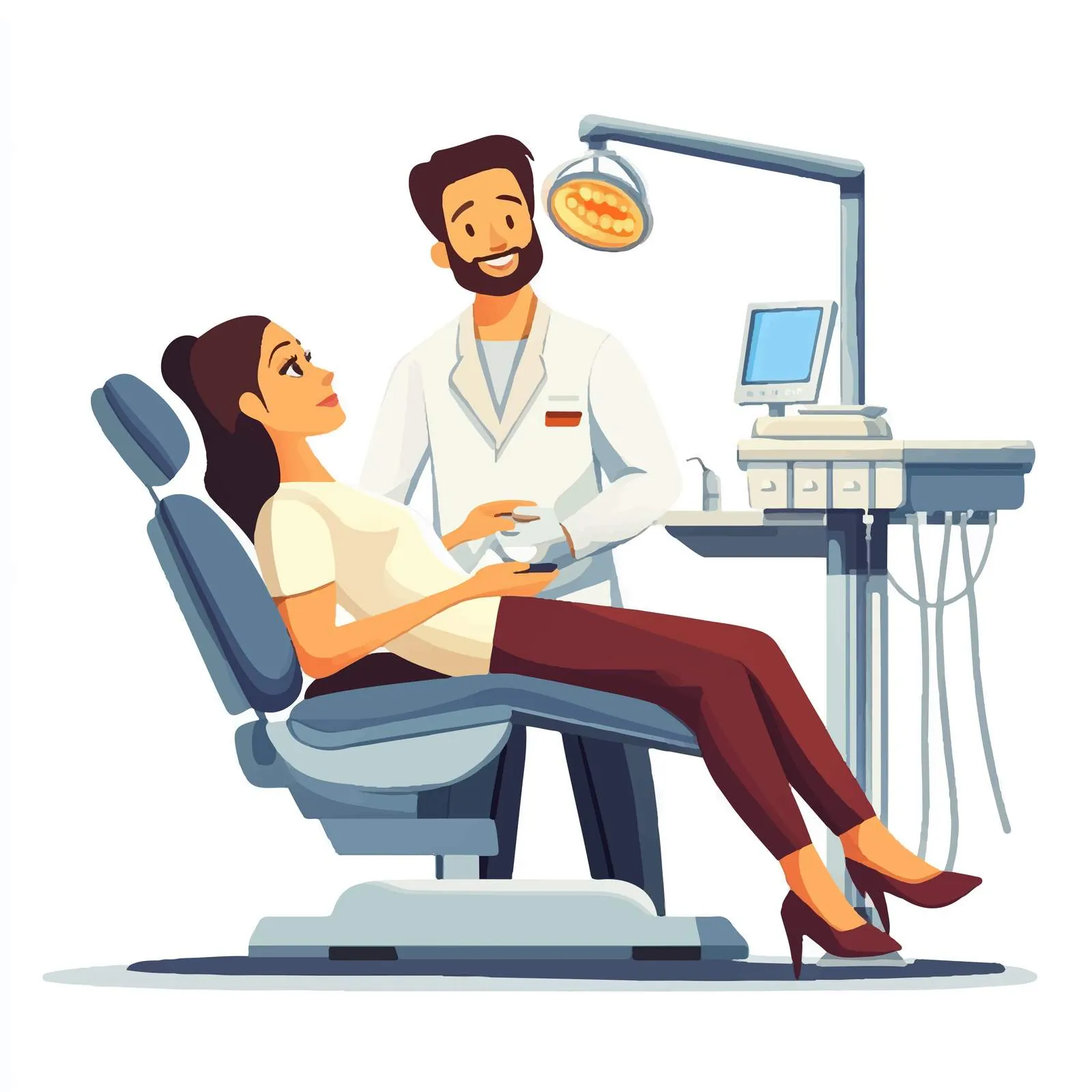 Dentists Examining Female Patient in Dental Chair — free download from Dotvec