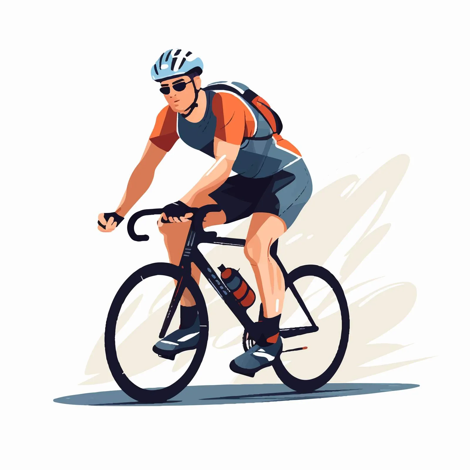 Amputee Male Athlete Cycling Vector Artwork — free download from Dotvec