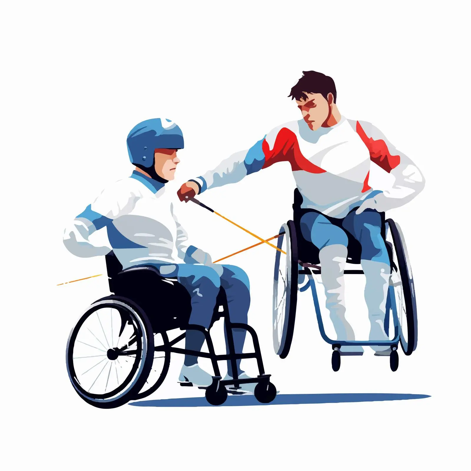 Disabled Male Fencer in Wheelchair Vector Art — free download from Dotvec
