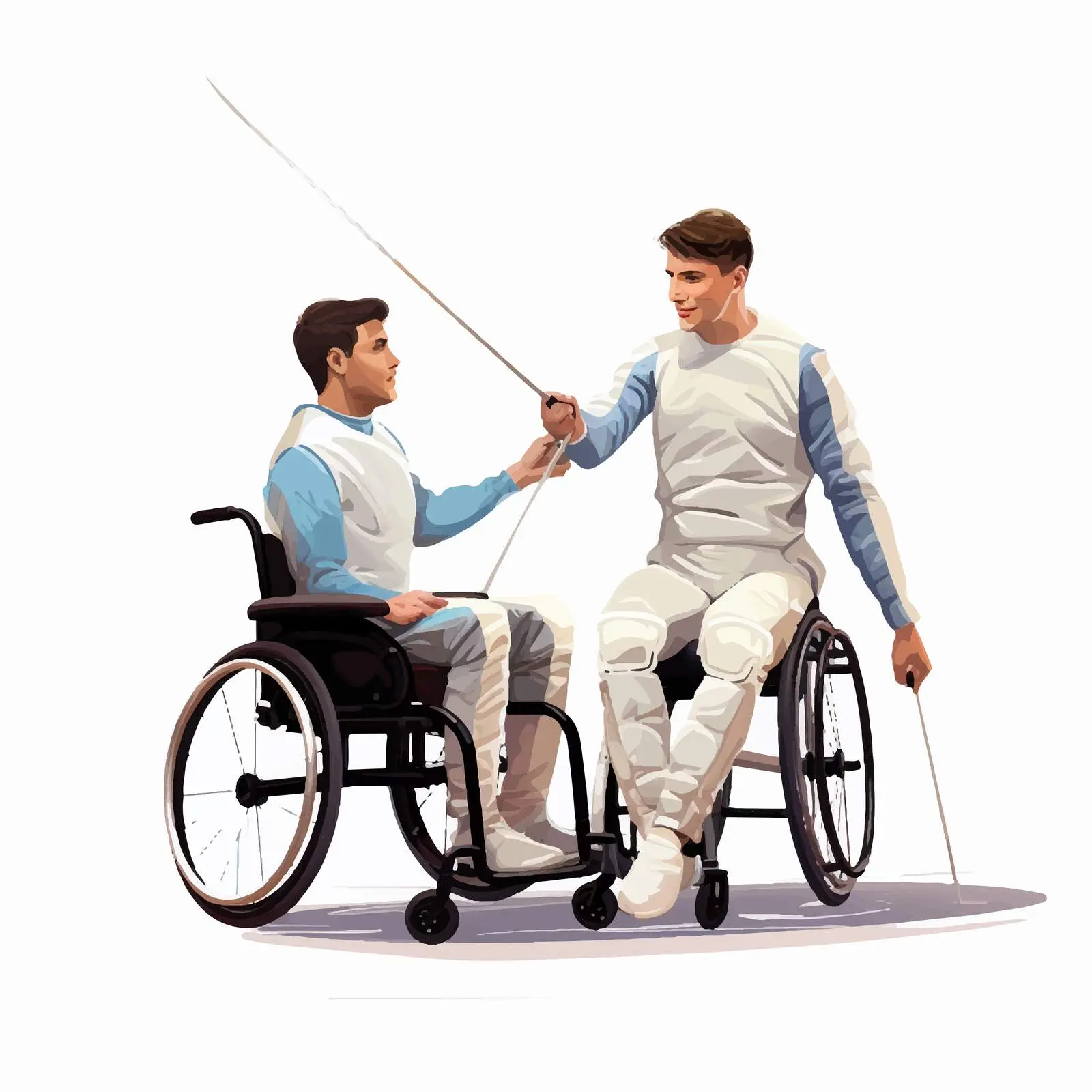 Disabled Male Athletes Fencing in Wheelchairs — free download from Dotvec
