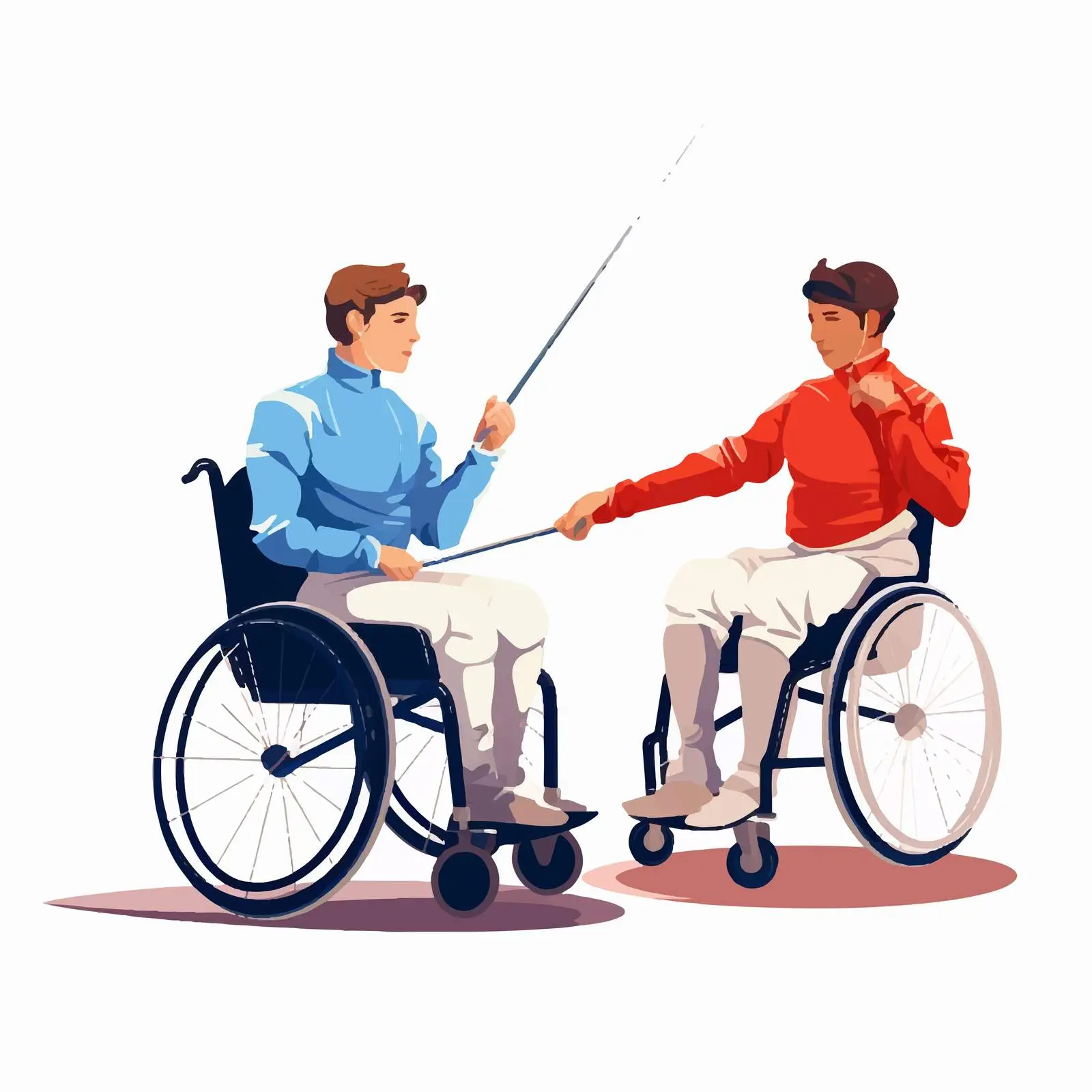 Male Disabled Fencers in Wheelchairs Vector Art — free download from Dotvec