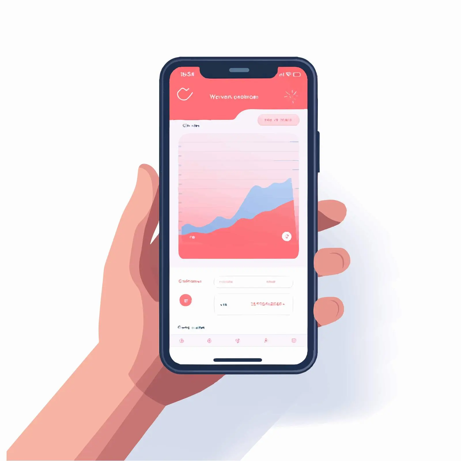 Male Hand Holding Smartphone with Message Chart – free phone usage image from Dotvec