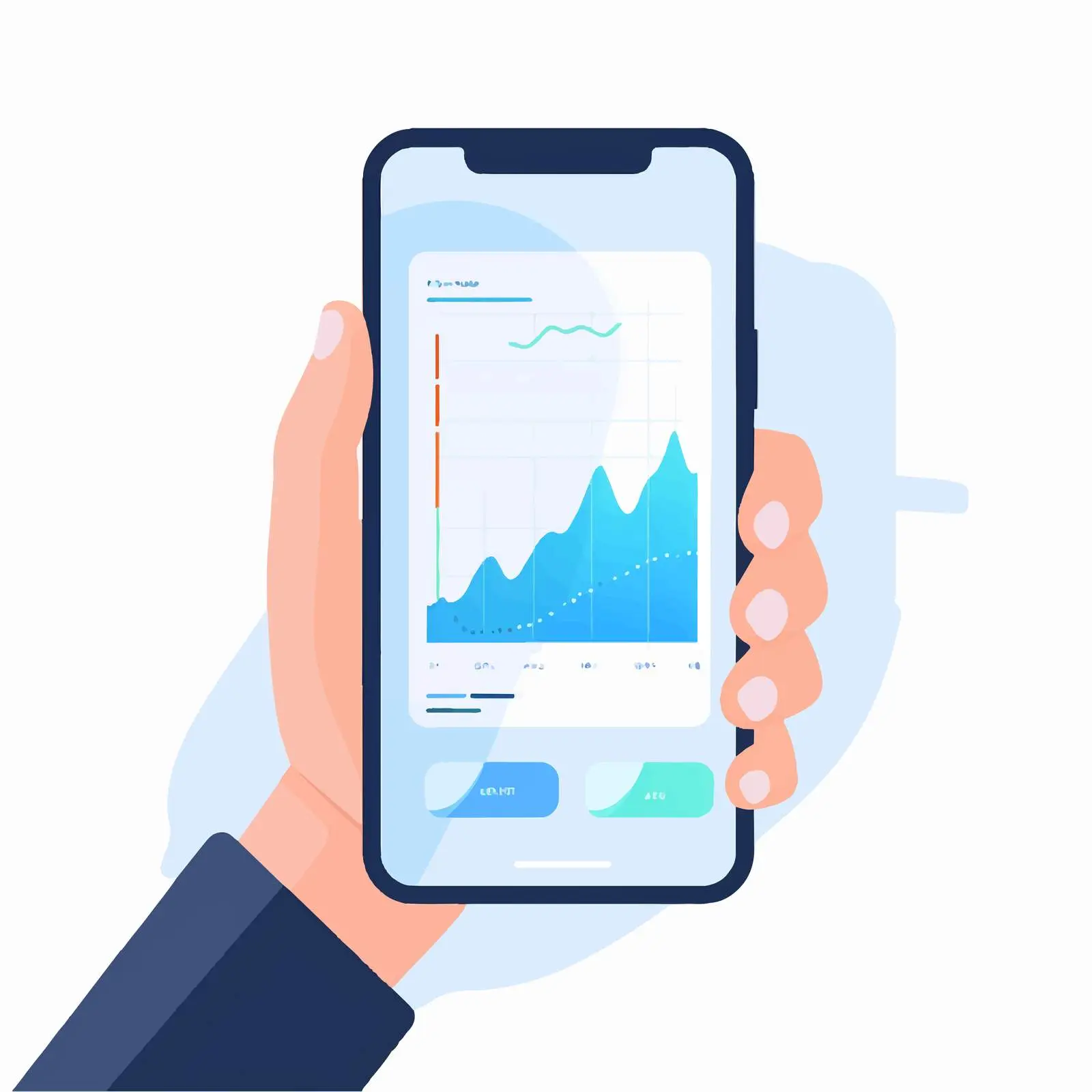 Man Holding Smartphone with Message Chart Vector – free statistics image from Dotvec