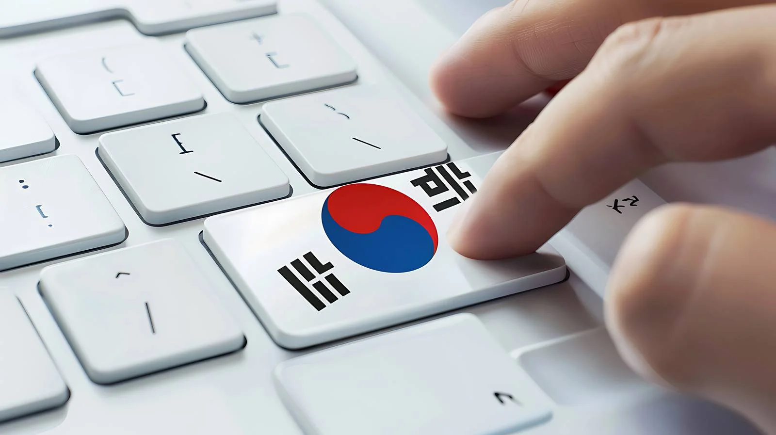 Male Hand Typing South Flag Keyboard — free download from Dotvec