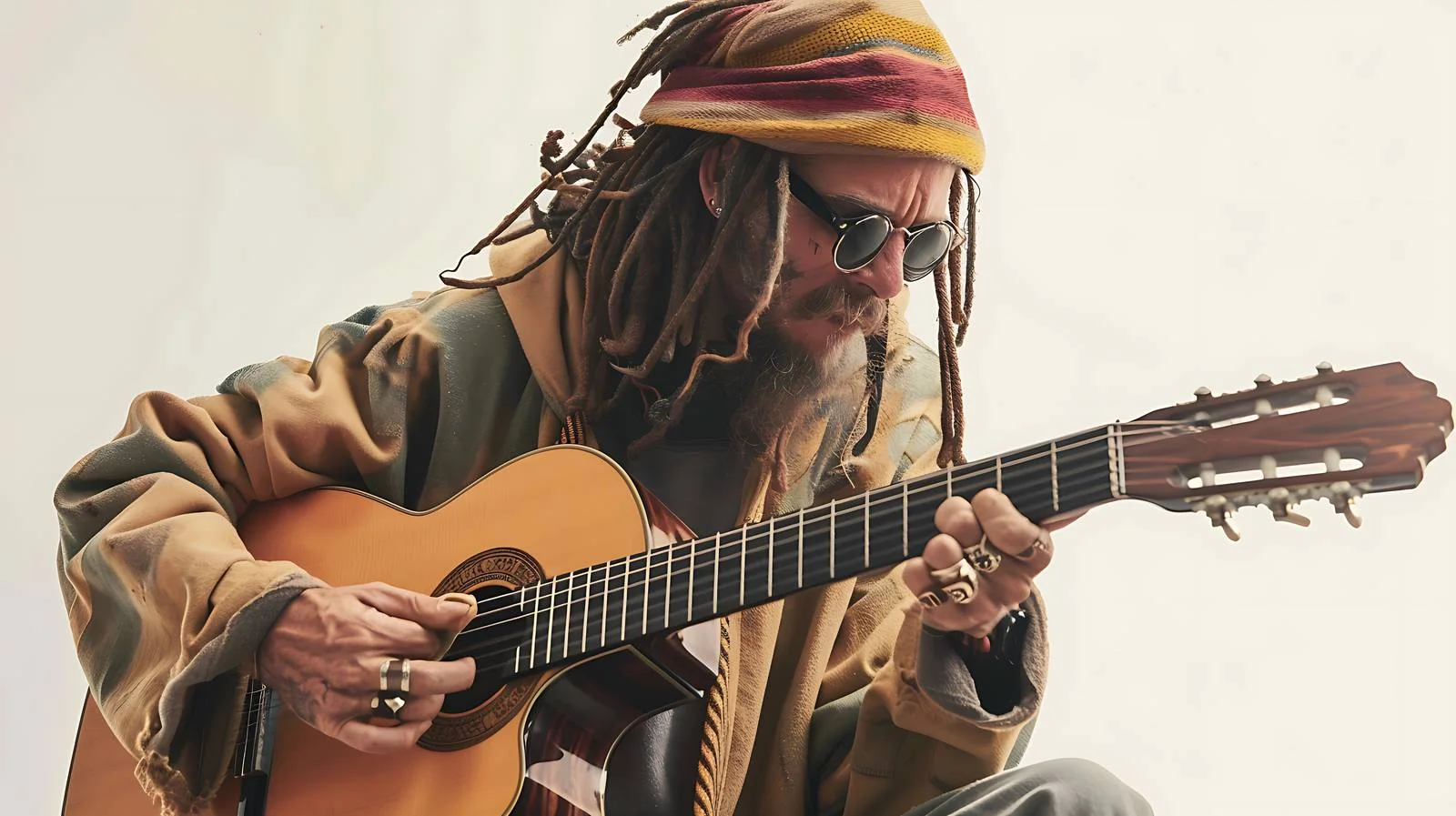 Hippie Playing Guitar Home Isolation — free download from Dotvec