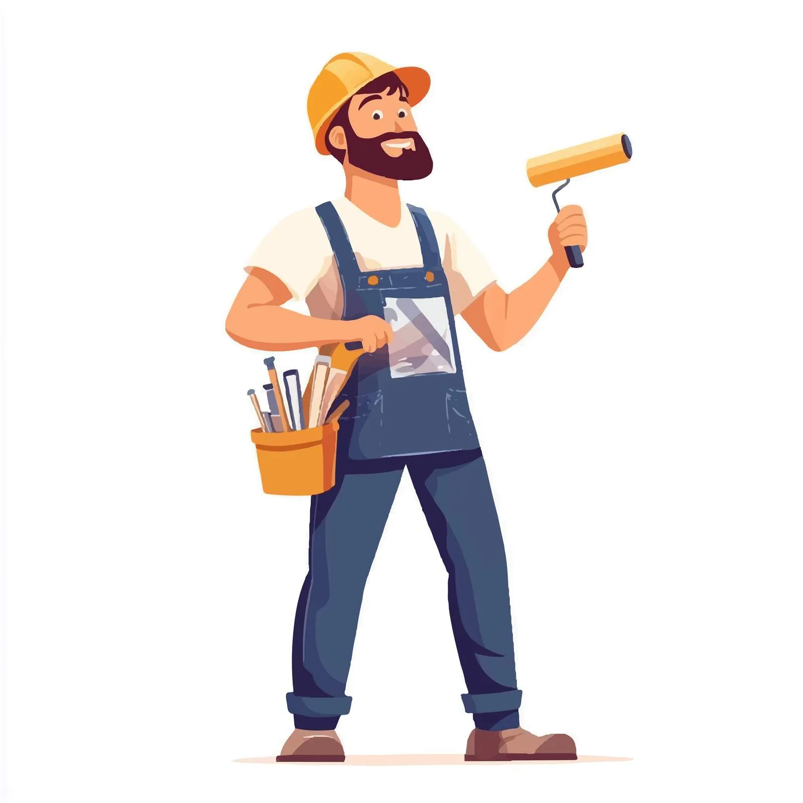 Male Painter Creating Wall Advertising Vector Artwork — free download from Dotvec