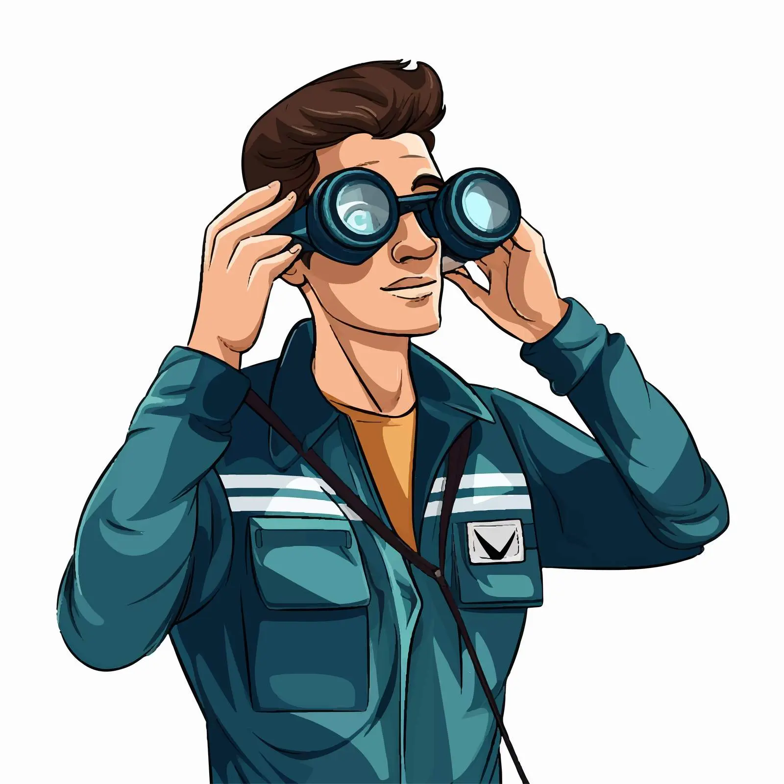 Male Paramedic with Eyeglasses and Binocular Loupes — free download from Dotvec
