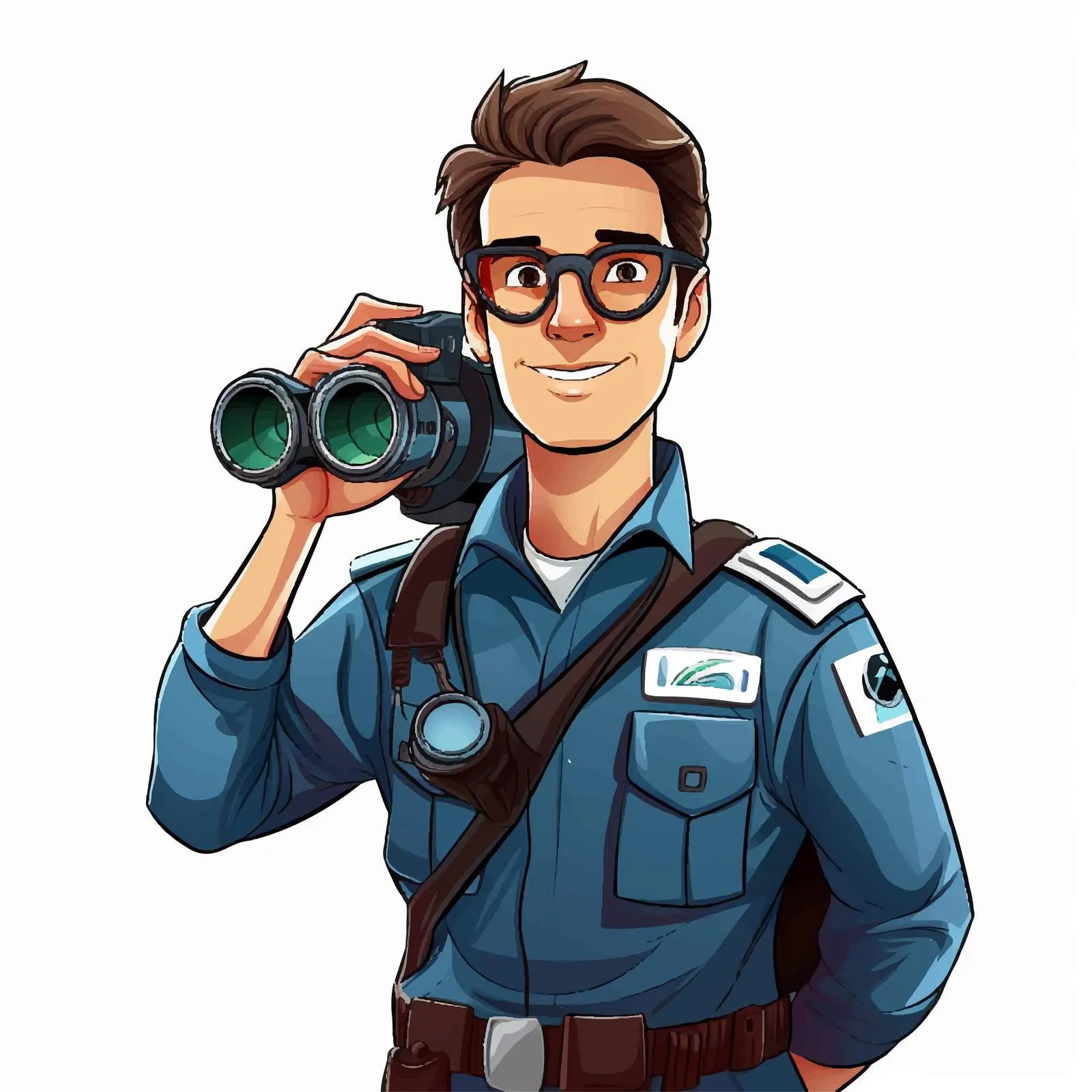 Male Paramedic with Eyeglasses and Binocular Loupes – free healthcare illustration image from Dotvec