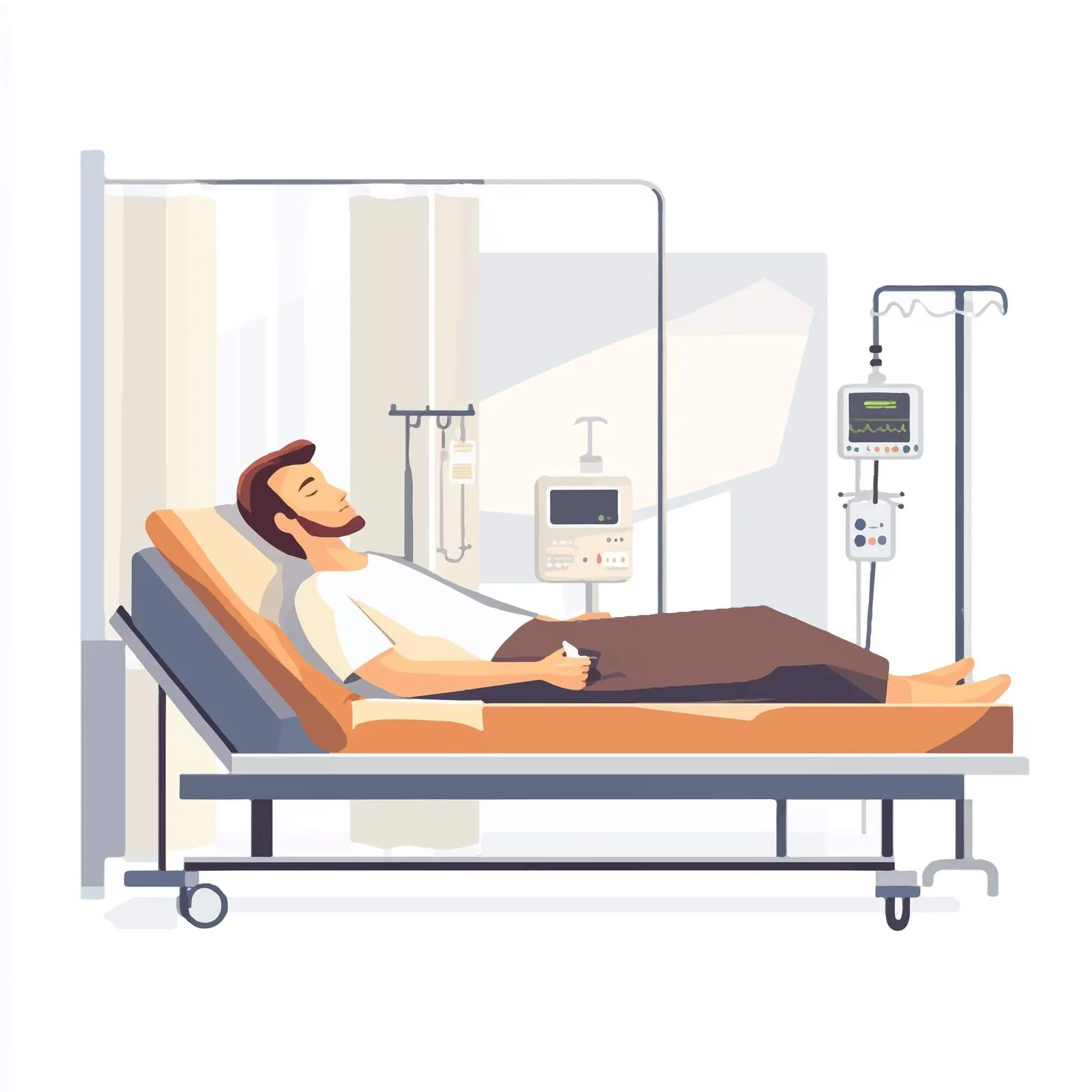 Patient in Modern Intensive Therapy Room – free medical intervention image from Dotvec