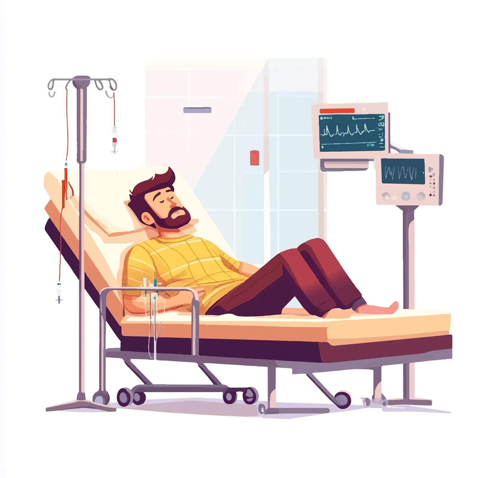 Male Patient in Modern Intensive Care Room – free patient recovery image from Dotvec