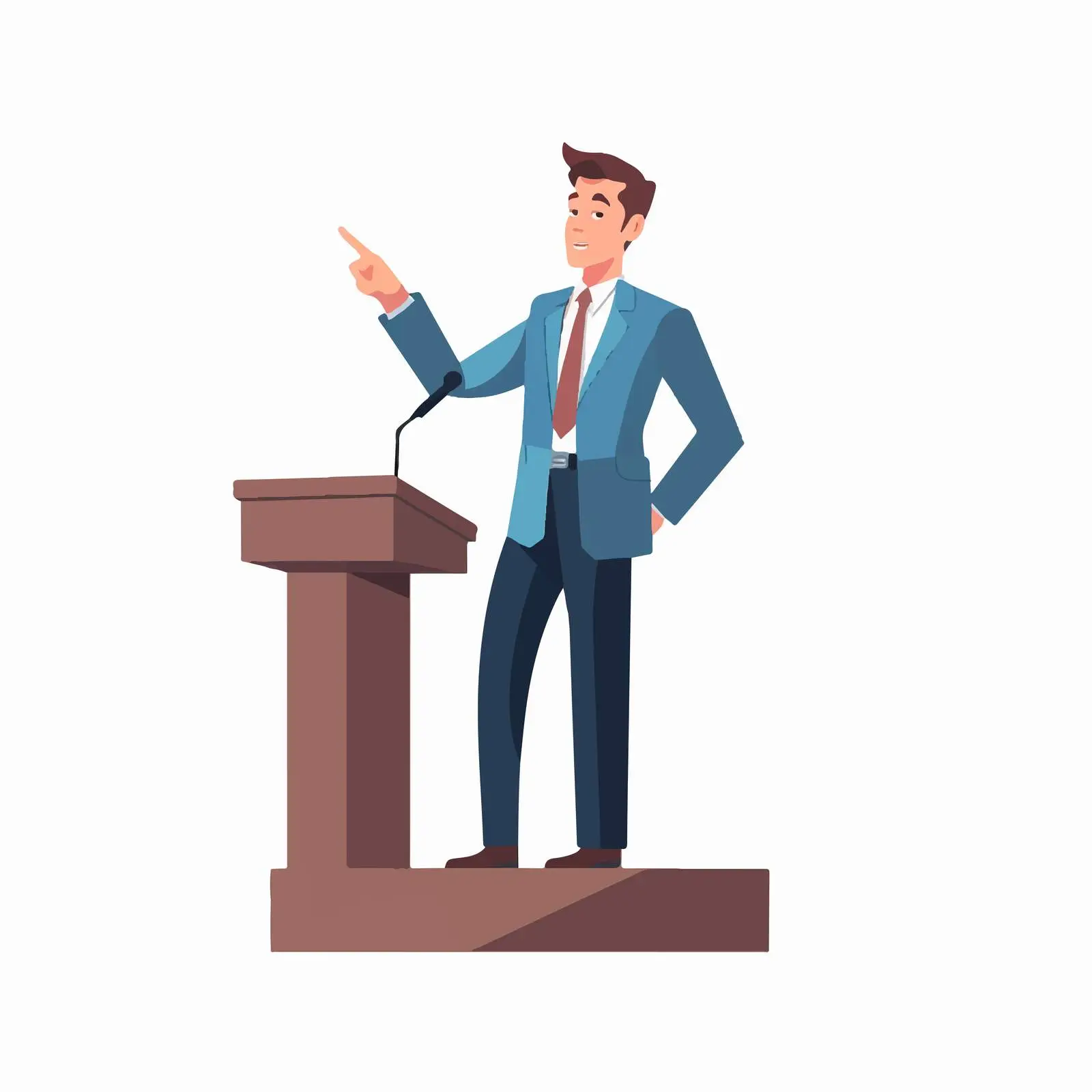 Male Politician in Suit at Rostrum Vector Illustration — free download from Dotvec