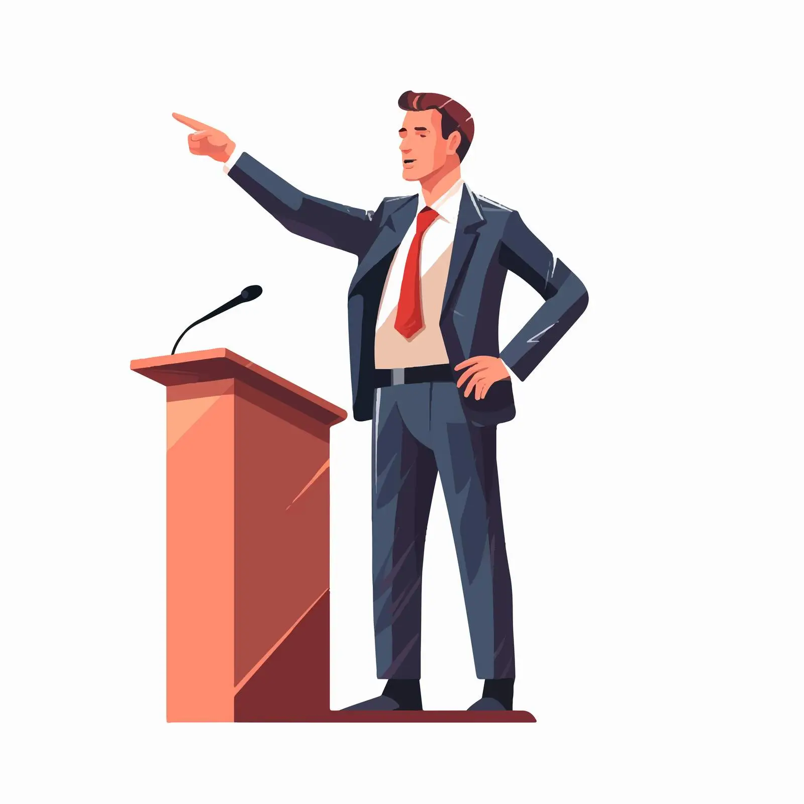 Male Politician in Suit at Rostrum Vector Art — free download from Dotvec